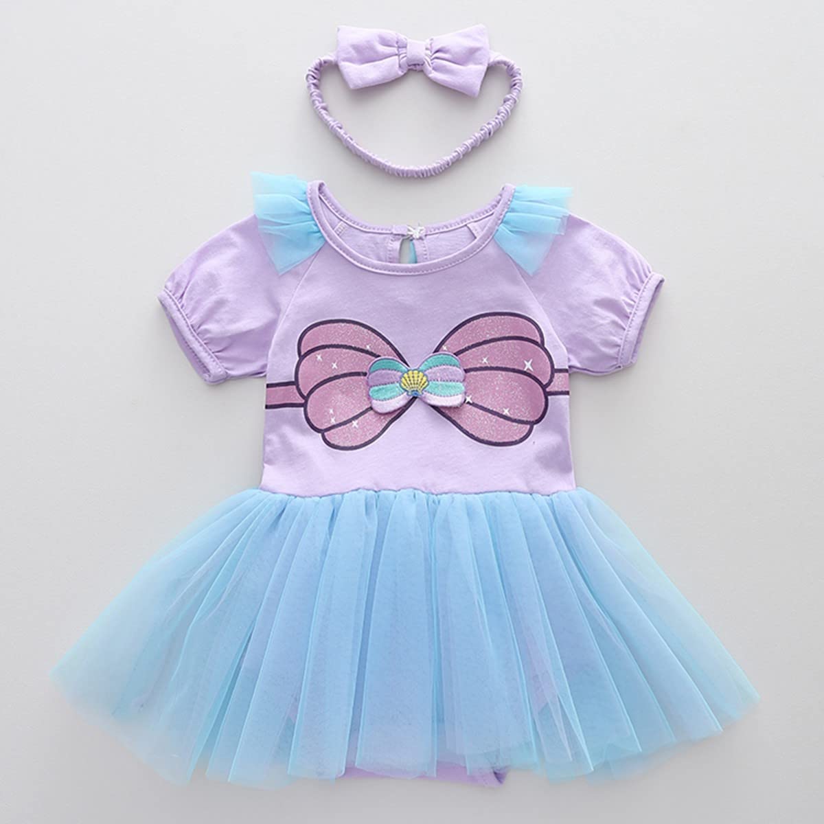 Baby Girls Halloween Costume Princess Birthday Romper Tutu Dress with Headband - Christmas Party Fancy Outfits for Toddler Dress Up & Holiday Celebrations