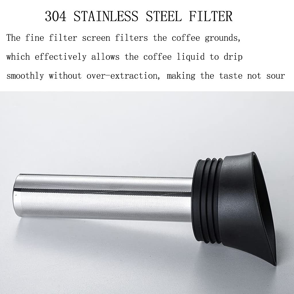 Premium Cold Brew Coffee Maker & Iced Tea Maker with Removable Stainless Steel Filter - 1L Durable Glass Carafe & Fruit Infuser Pitcher with Ergonomic Handle (Style2) - Perfect for Home, Office & Outdoor Use