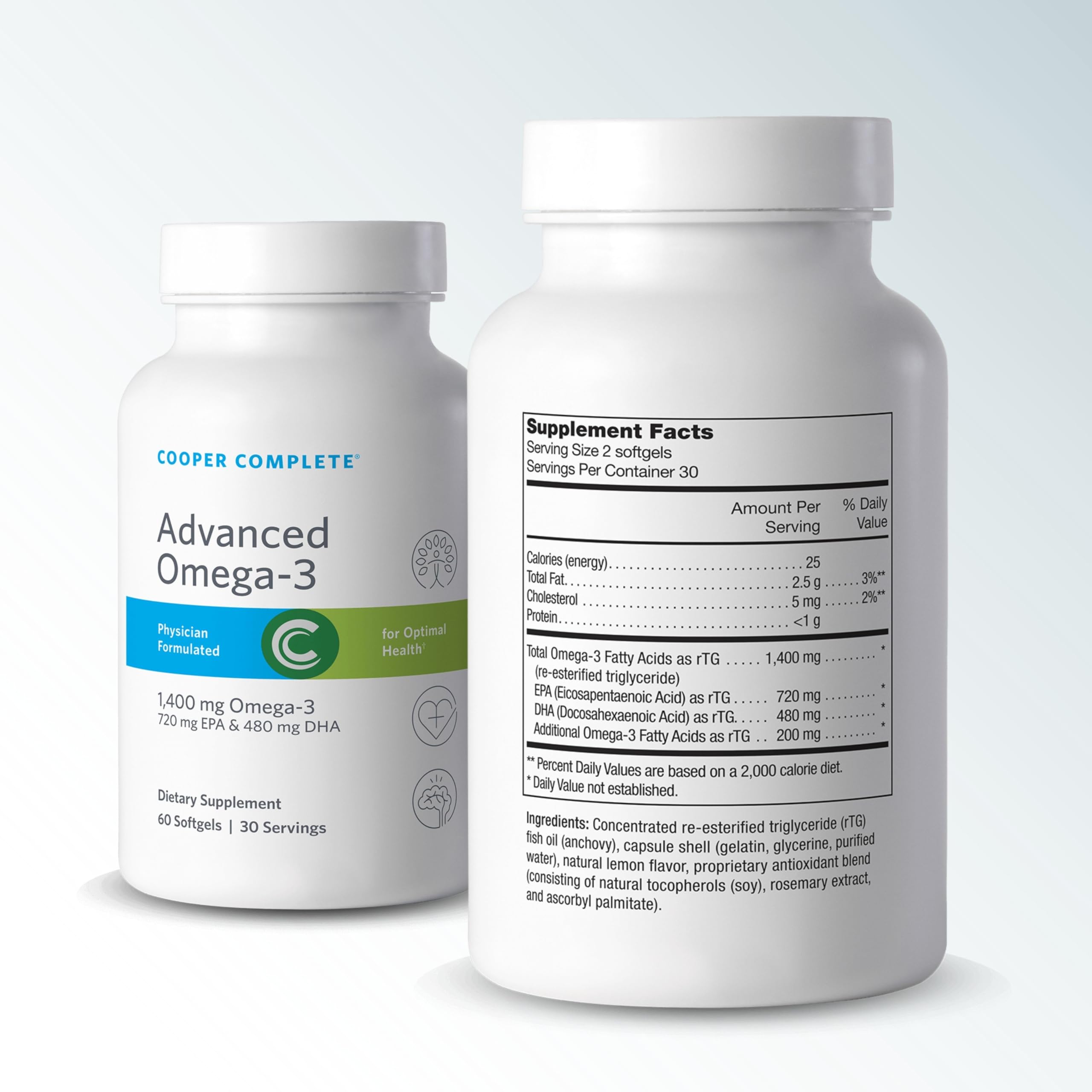 Cooper Complete Original Multivitamin Iron Free & Advanced Omega-3 - Daily Multivitamin Mineral & Fish Oil Supplement - 30 Day Supply - Supports Heart Health & Immune System for Active Adults