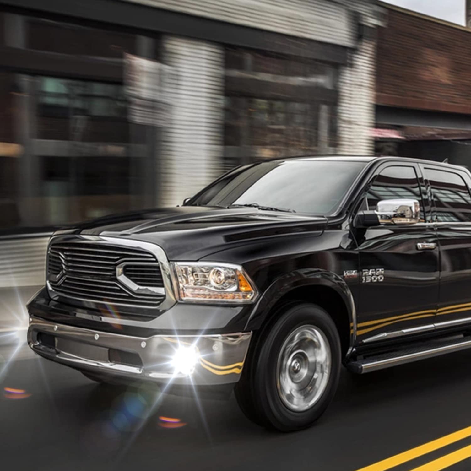 ROCCS LED Fog Lights & DRL for Dodge Ram 1500 (2013-2018) - Black Housing, Clear Lens - Daytime Running Lights & Passing Driving Lamps - Perfect for Off-Roading, Night Driving & Enhanced Visibility
