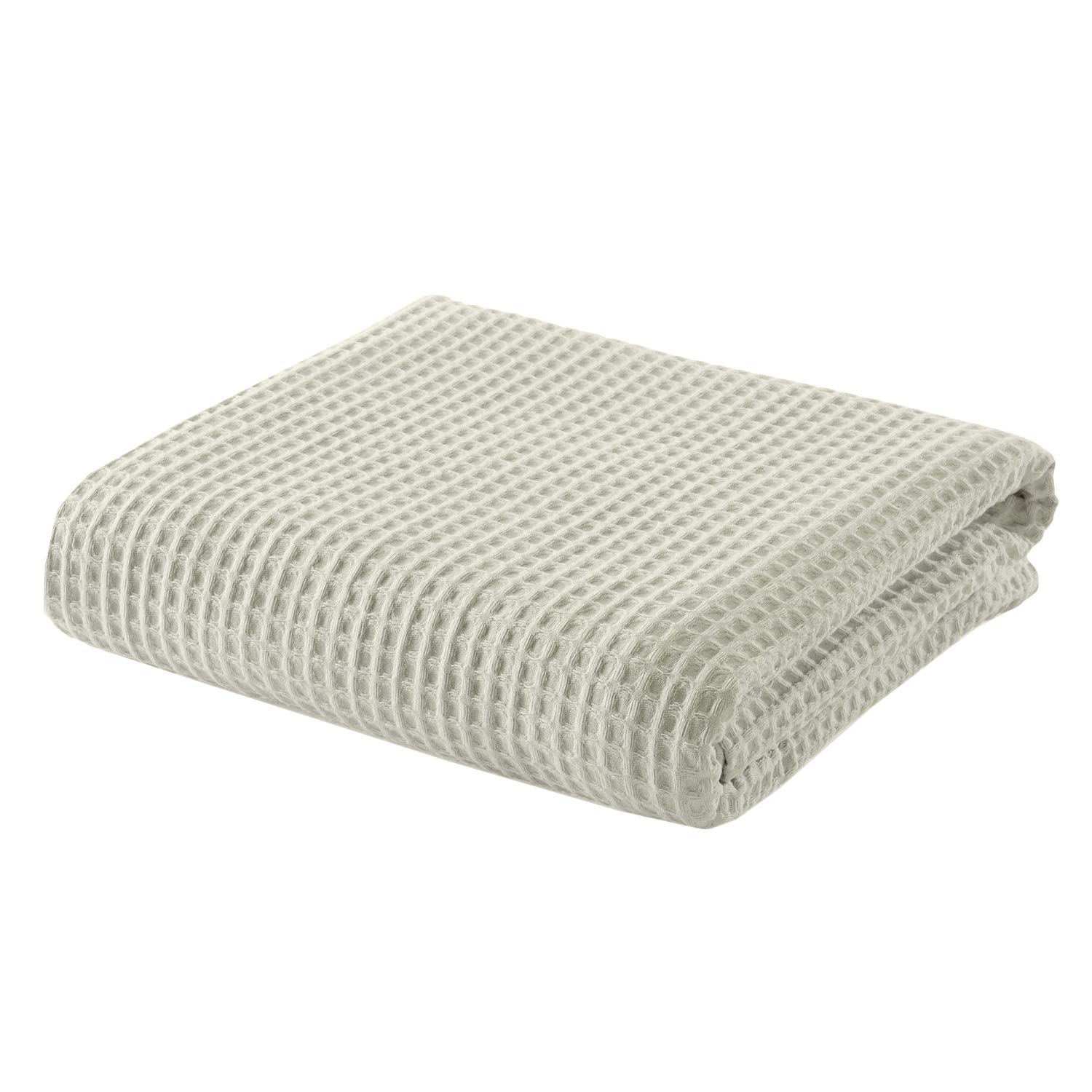 100% Cotton Waffle Weave Blanket Queen Size - All Season Soft Lightweight Breathable Hotel Quality Blanket for Bed, Sofa & Travel - Ivory Woven Blanket
