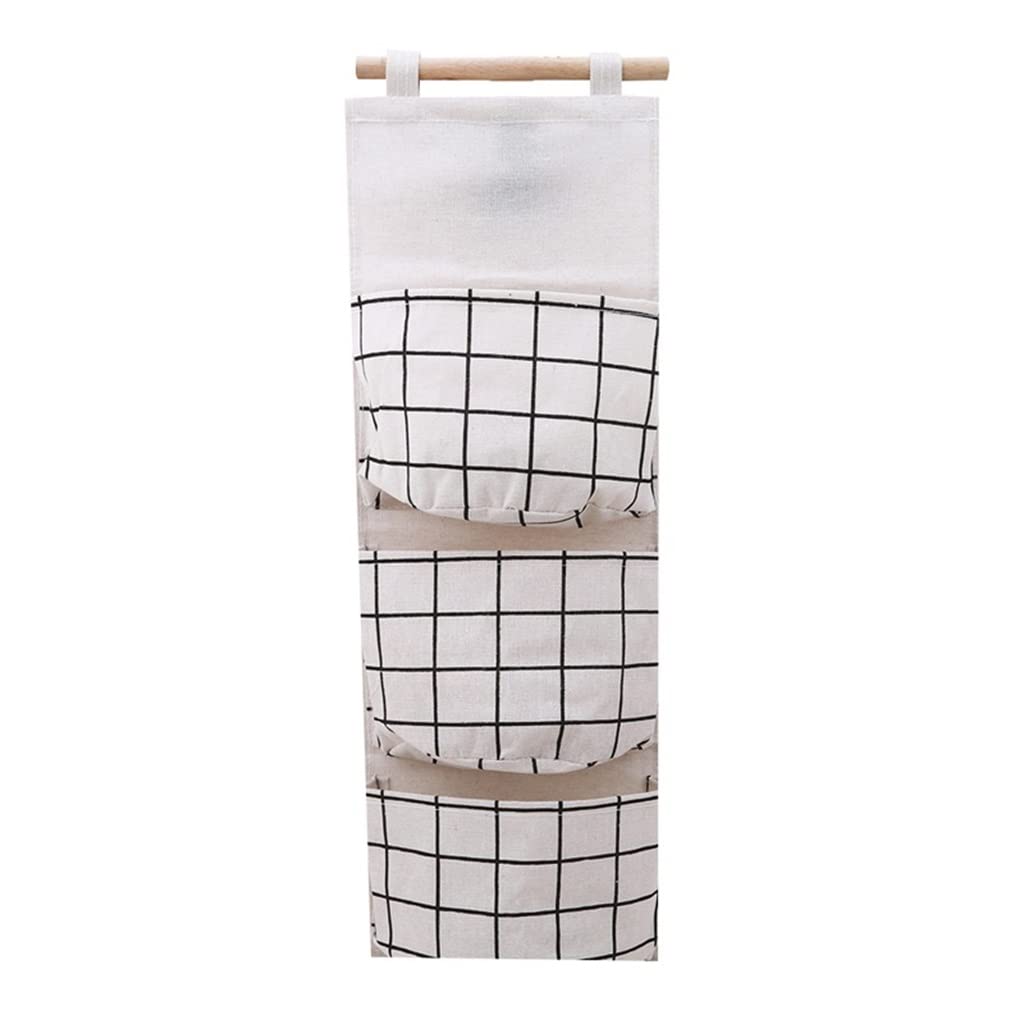 Premium Canvas Printed Cotton Linen Hanging Storage Bag - Wall-Mounted Wardrobe Organizer (23.2
