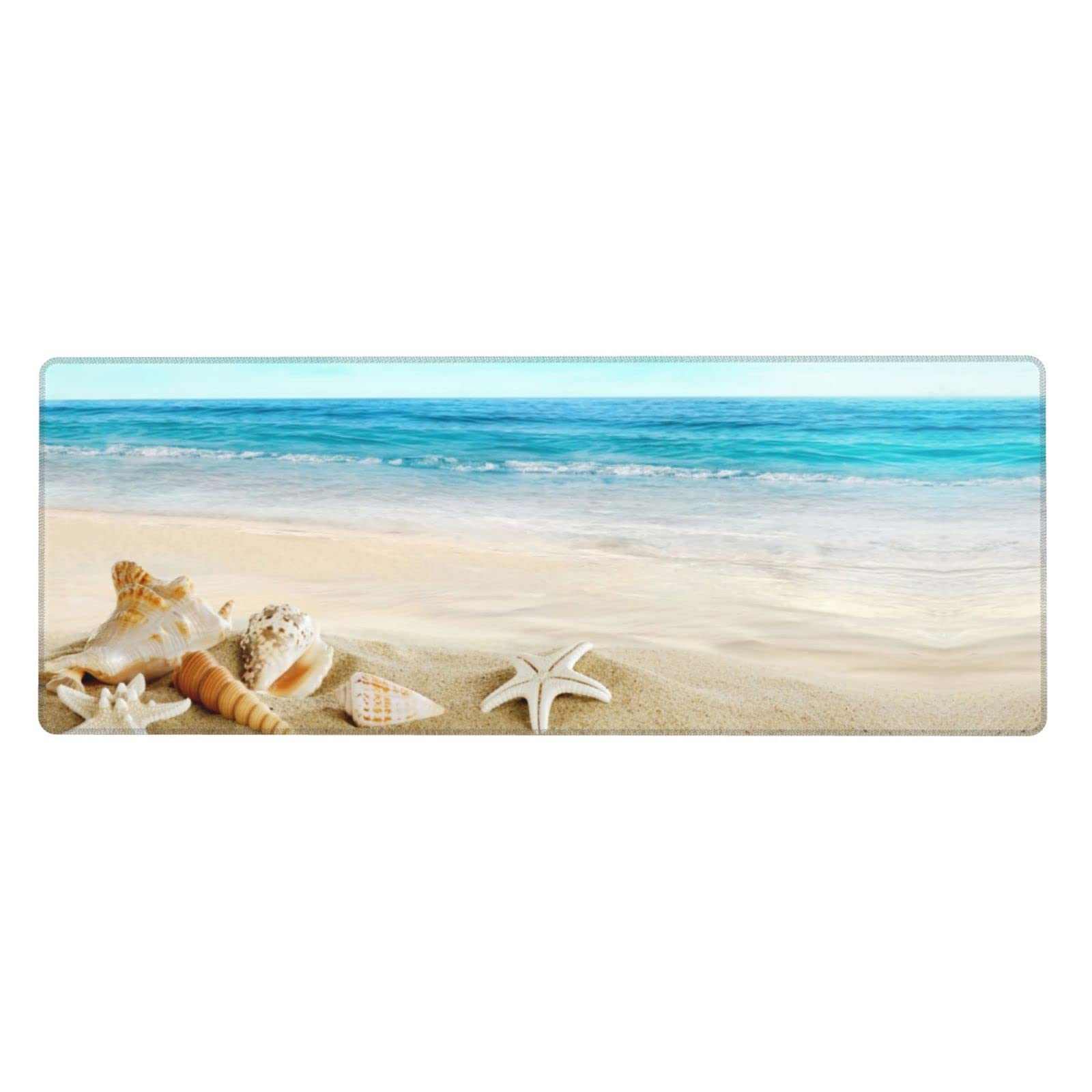 Seashells on The Beach Large Gaming Mouse Pad - Non-Slip Rubber Base XXL Mouse Mat for Computer, Laptop & Office Desk Accessories | Perfect for Work, Gaming & Home Office Setup