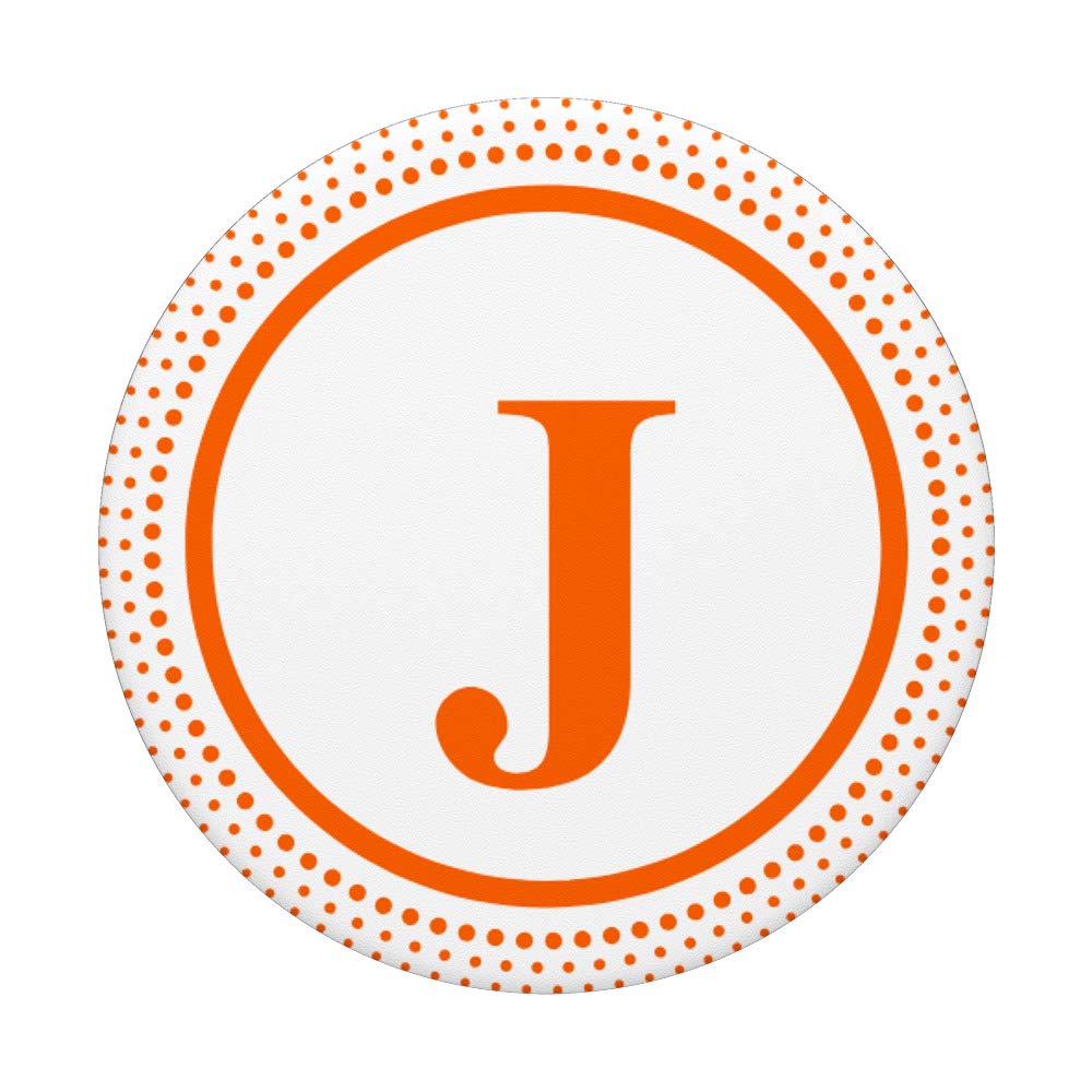 J Monogram Blaze Orange PopSockets Grip & Stand for Phones & Tablets - Perfect for Home, Office, and Travel Use