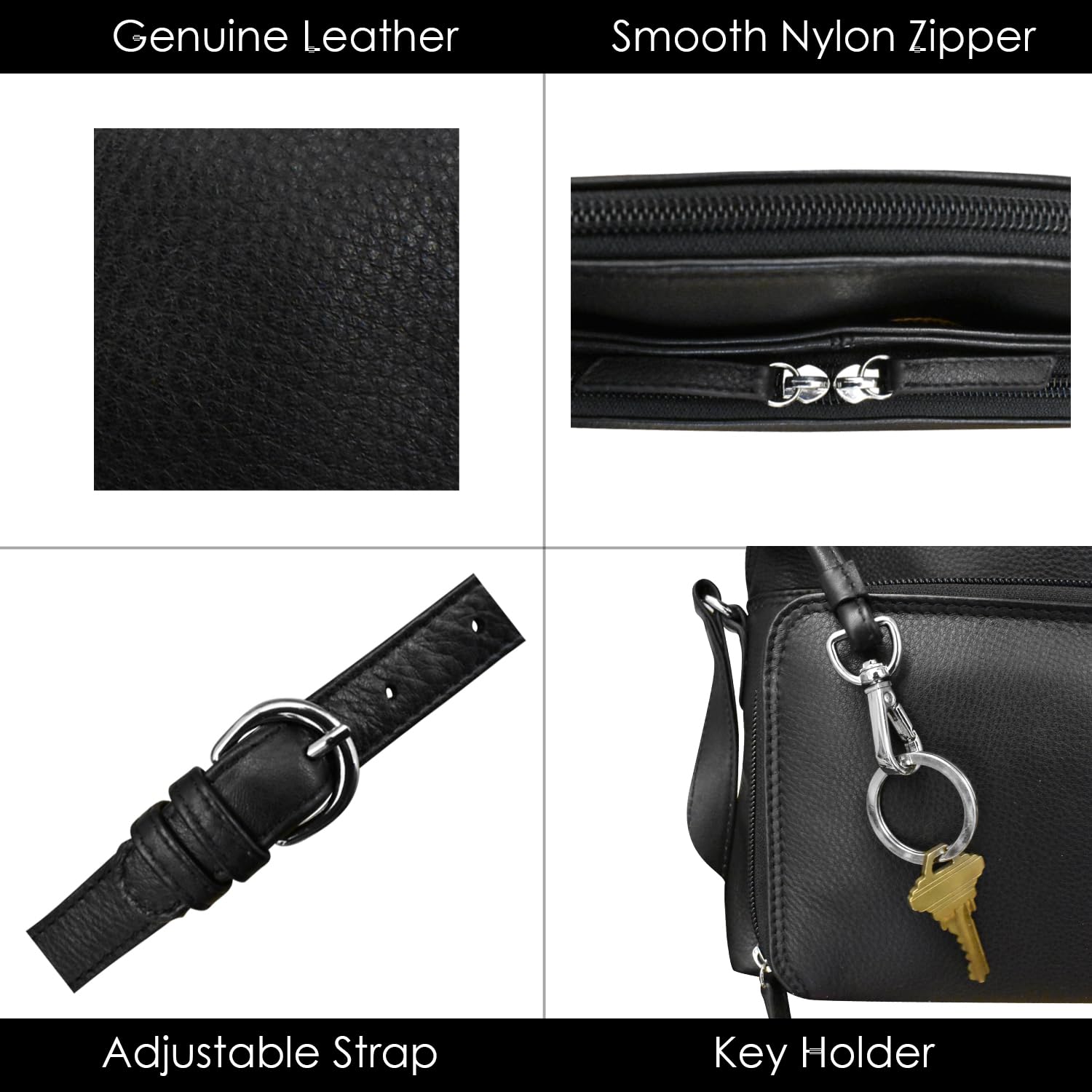 Premium Genuine Leather Crossbody Bag for Women - RFID Blocking Shoulder Purse with Adjustable Strap | Ideal for Travel, Work & Everyday Use | ili New York Fashion Handbag