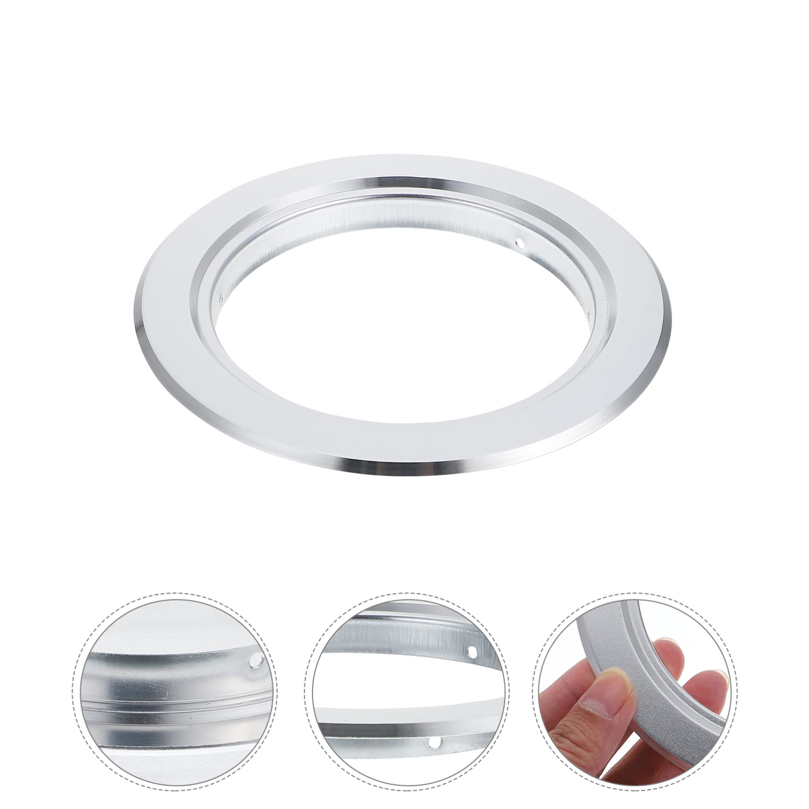 4Pcs Wooden Predator Hole Breeding Cage Rings - Metal Bite Nest Box with Silver Finish for Bird Breeding, Small Animal Habitats & Wildlife Observation