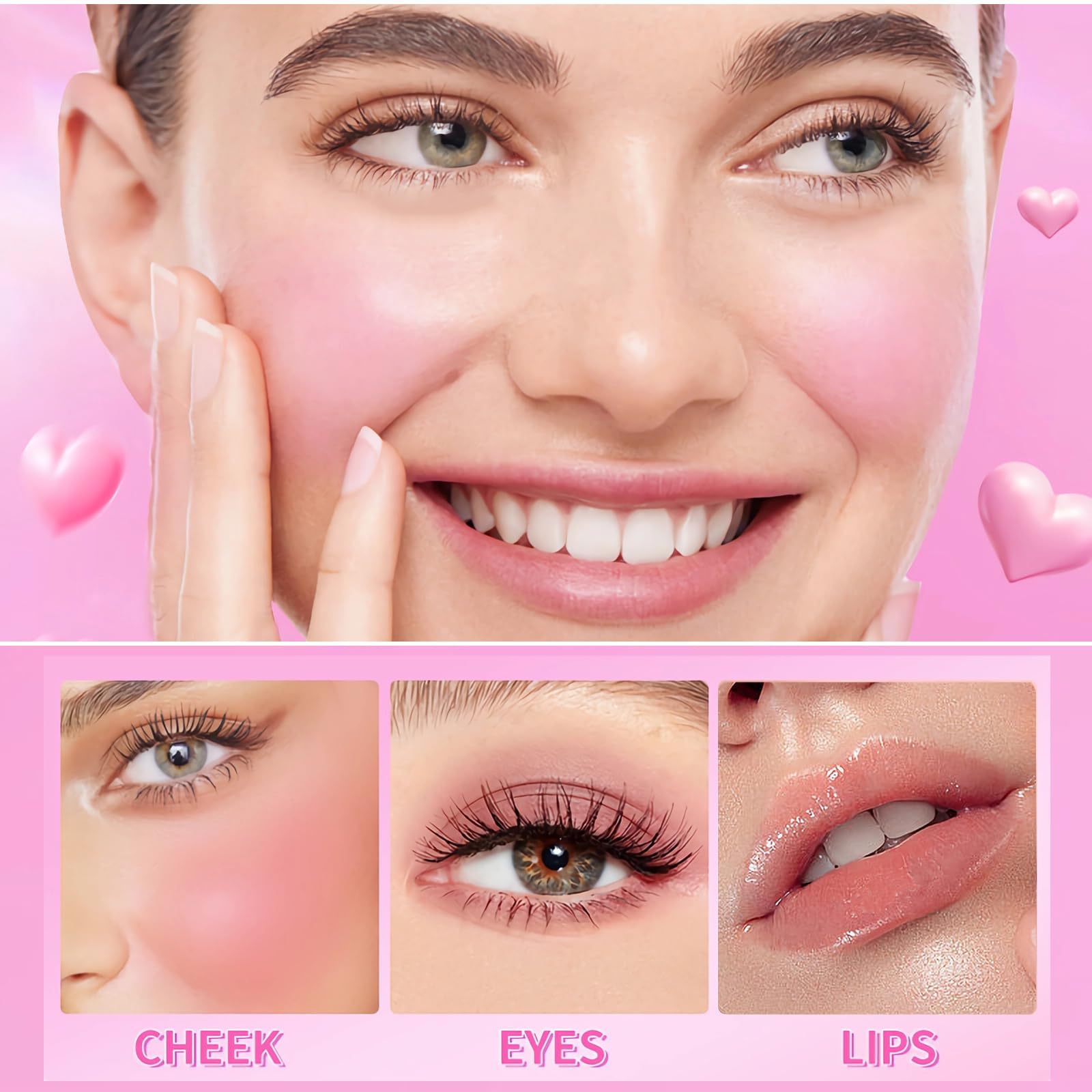 Water Jelly Tint Stick - Long Lasting Hydrating Lip & Cheek Stain, Sheer Jelly Blush & Lip Gloss with Cooling Effect, 1000+ Swipes (04# Rose Pink) | Perfect for Natural Makeup, Daily Wear & On-the-Go Touch Ups