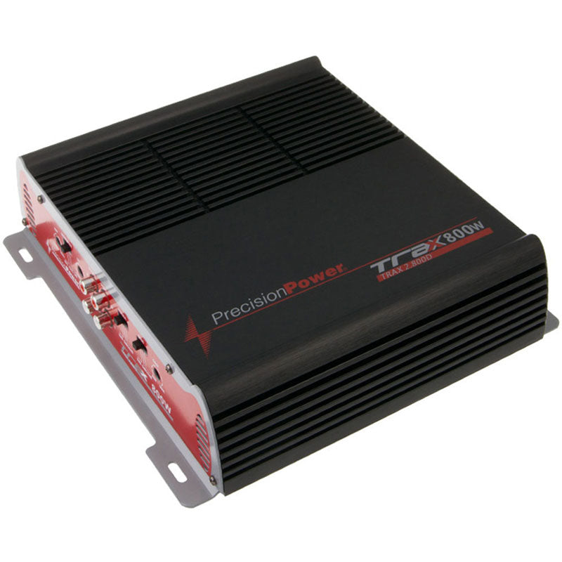 Precision Power TRAX2.800D 800W Max (400W RMS) 2-Channel Class D Car Amplifier - 2 Ohm Stable for Subwoofers & Speakers - Perfect for Car Audio Systems & Bass Boost