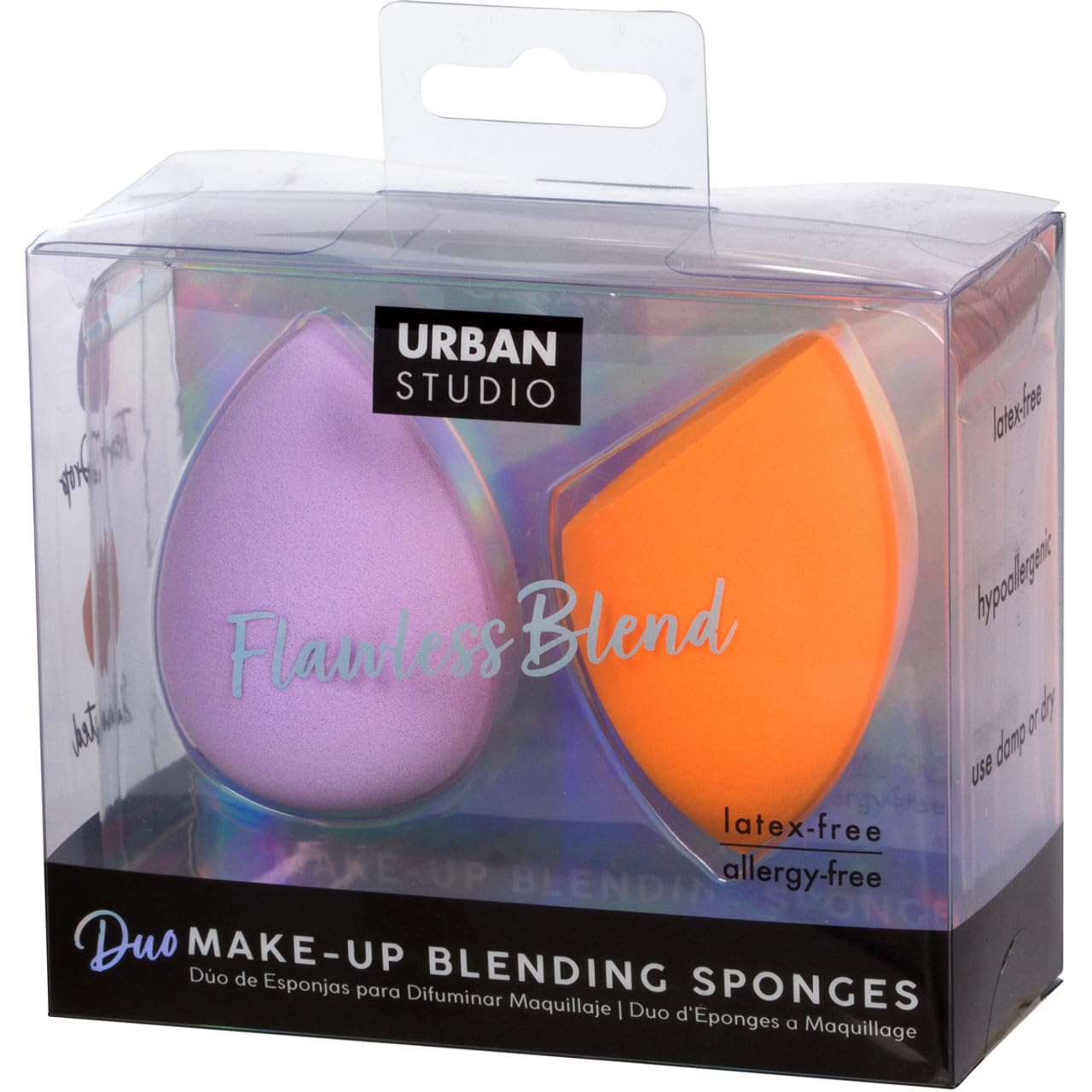 Premium Cala Duo Makeup Sponges - Orange & Lavender Beauty Blenders for Flawless Foundation Application | Perfect for Liquid, Cream & Powder Makeup | Professional Makeup Tools for Seamless Blending