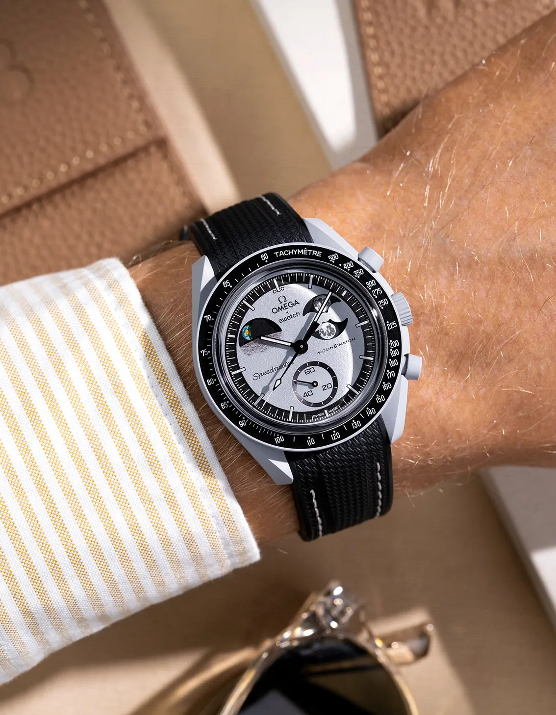 Omega x Swatch MoonSwatch Mission to Earth Rubber Watch Strap - Durable Replacement Band for MoonSwatch Earth Model - Perfect for Daily Wear, Sports & Space-Themed Fashion