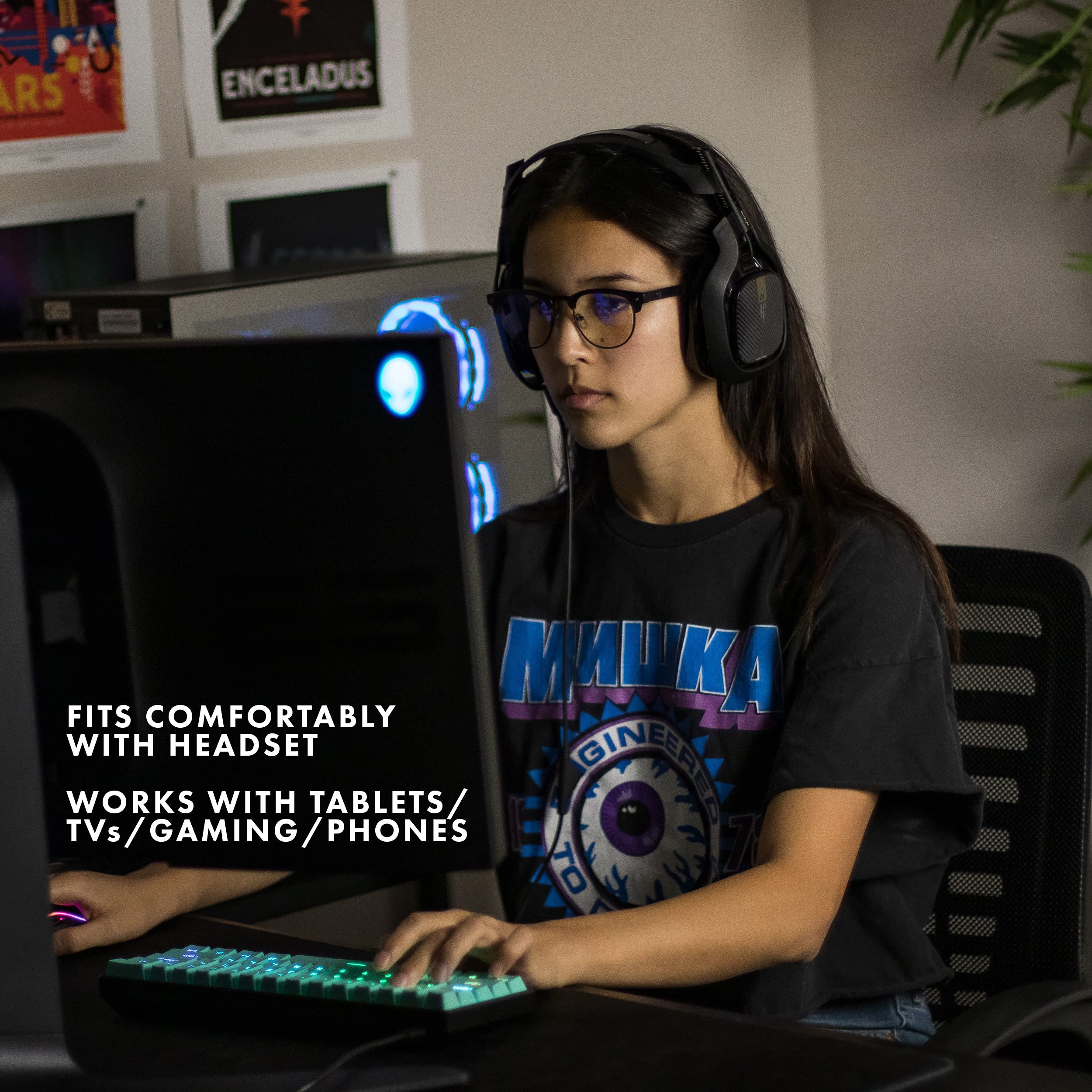Morrison Blue Light Blocking Glasses for Gaming & Computer Use - Anti Eyestrain & Fatigue Relief - Matte Blackout & Clear Lens Options - Medium Size - Perfect for Work, Online Classes & Nighttime Screen Use
