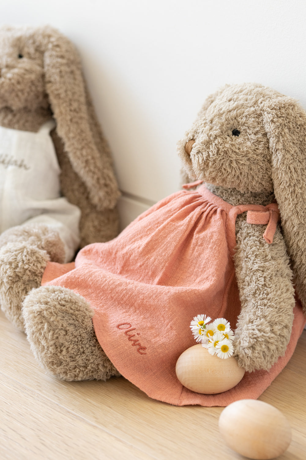 Personalized Mrs Honey Bunny Pink Plush Toy - Custom Name Gift for Easter, Baby Shower & Nursery Decor