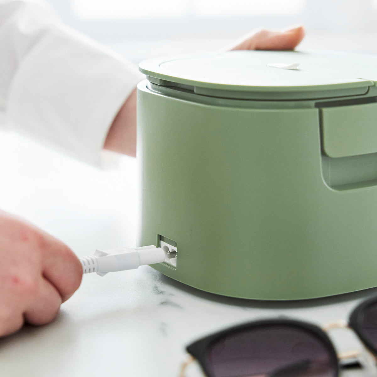 GreenLife Electric Lunch Box Portable Food Warmer | Sage Green | Perfect for Office, Travel & Outdoor Activities