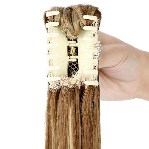 Clip-in Ponytail Hair Extension with Claw Clip - Natural Looking Hairpiece for Instant Volume & Length - Perfect for Parties, Weddings & Everyday Styling