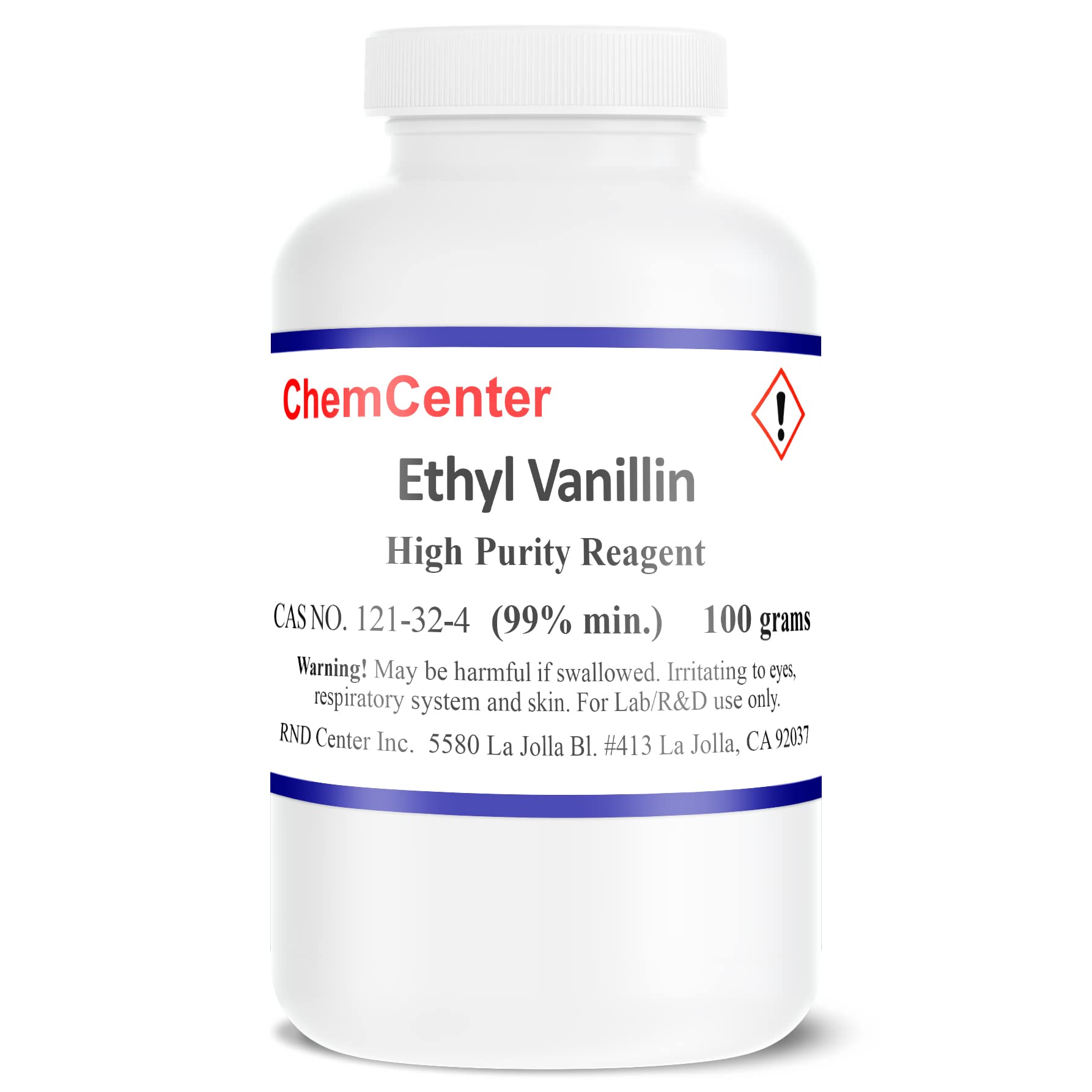 Pure Ethyl Vanillin Powder 99% Min - 100g | Food Grade Vanilla Flavoring for Baking, Ice Cream & Desserts