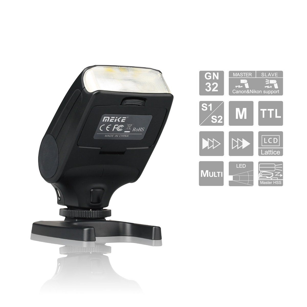 MEIKE MK-320N Mini TTL Speedlite Flash for Nikon DSLR & Mirrorless Cameras (D5500, D810, D800, D3300, D7000) - Perfect for Wedding, Portrait & Event Photography