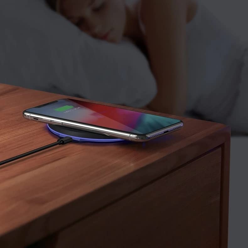 DGN 10W Max Fast Wireless Charging Pad - Qi-Certified Wireless Charger for iPhone 12/13/14, Samsung Galaxy, AirPods & All Qi-Enabled Devices | Perfect for Home, Office & Car Use