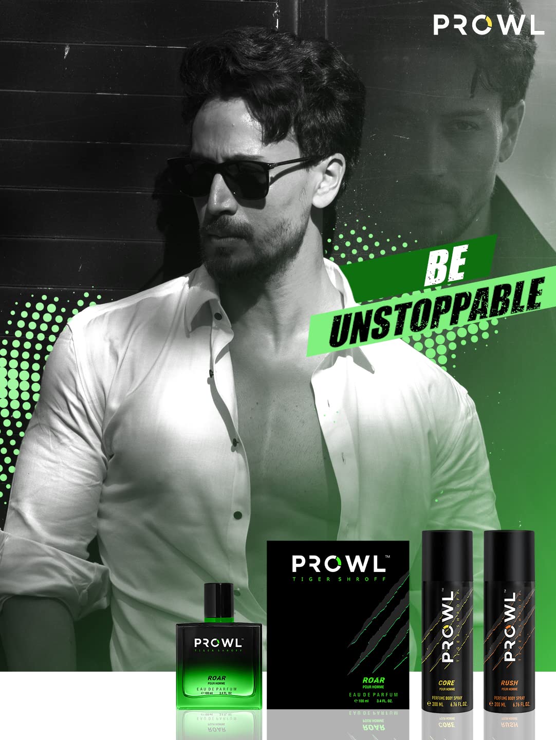 Prowl By Tiger Shroff Men's Deodorant Perfume Body Spray - 200ml Fresh Scent (RIV001) | Long-Lasting Fragrance for Gym, Office & Night Out