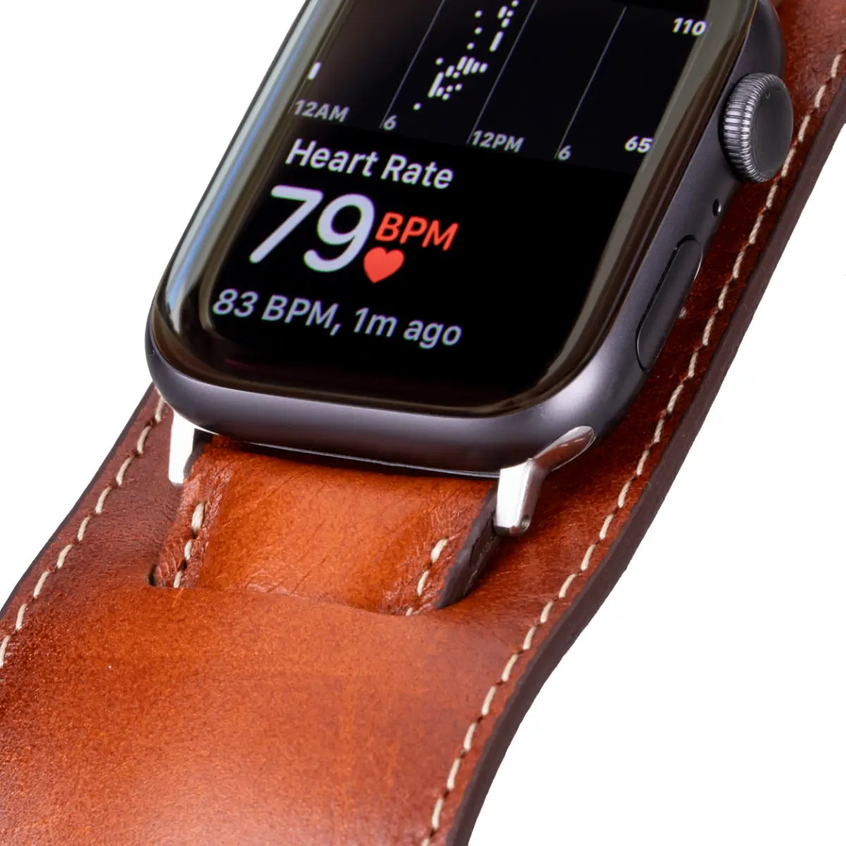 Burnished Tan Leather Apple Watch Band - Premium Genuine Leather Cuff Strap for Apple Watch Series 9/8/7/6/SE/5/4/3/2/1 - Stylish & Comfortable for Work, Travel & Everyday Wear
