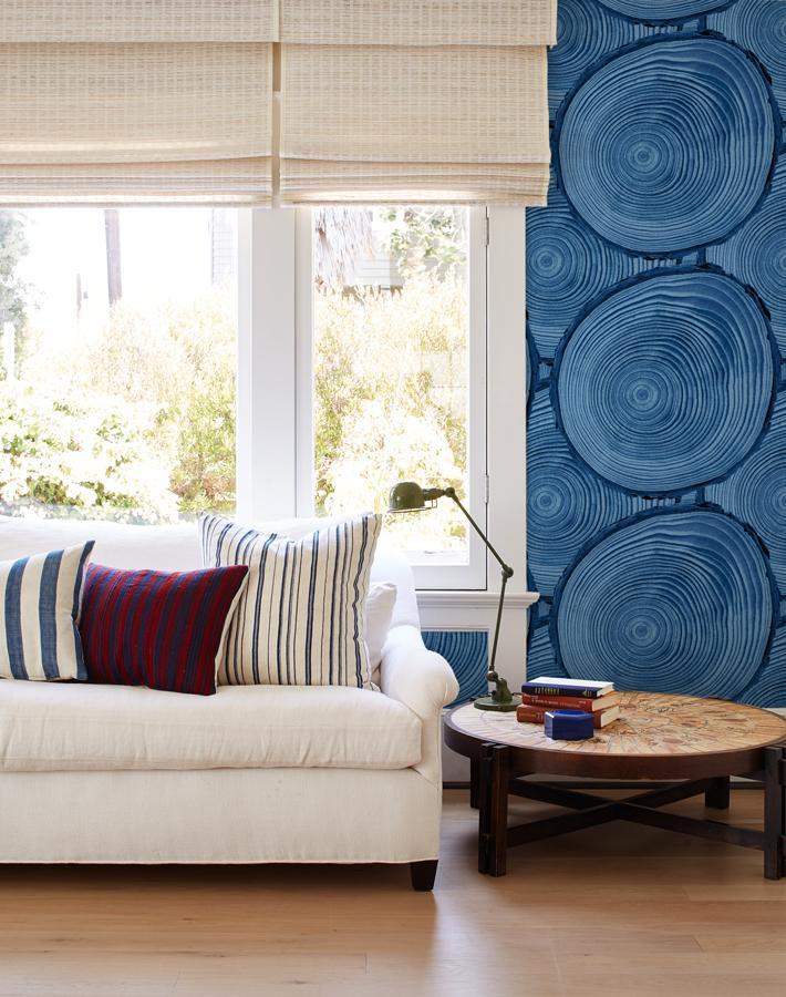 Nathan Turner Faux Bois Blue Wallpaper - Premium Peel & Stick Wallpaper for Bedroom, Living Room & Home Decor
