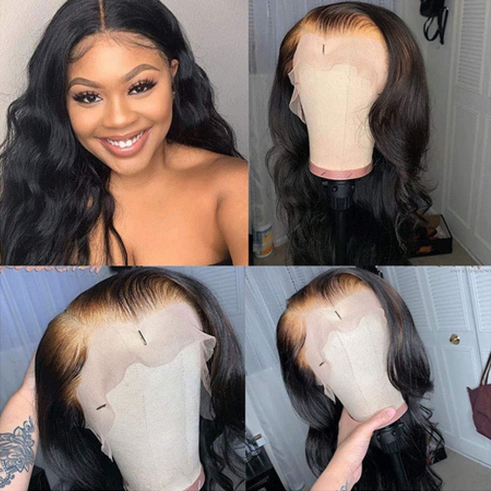 5x5 Lace Front Human Hair Wig - Brazilian Remy Body Wave 24 Inch with HD Skin Color Lace | Pre Plucked Bleached Knots & Deep Parting for Natural Look | Perfect for Daily Wear, Cosplay & Special Occasions