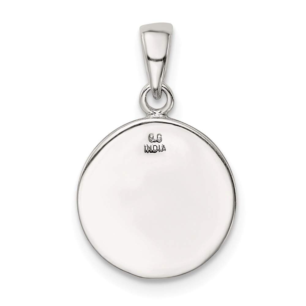 Sterling Silver Glitter Enamel Letter A Circle Pendant Necklace - Elegant Initial Jewelry Gift for Women, Perfect for Birthdays, Anniversaries & Everyday Wear