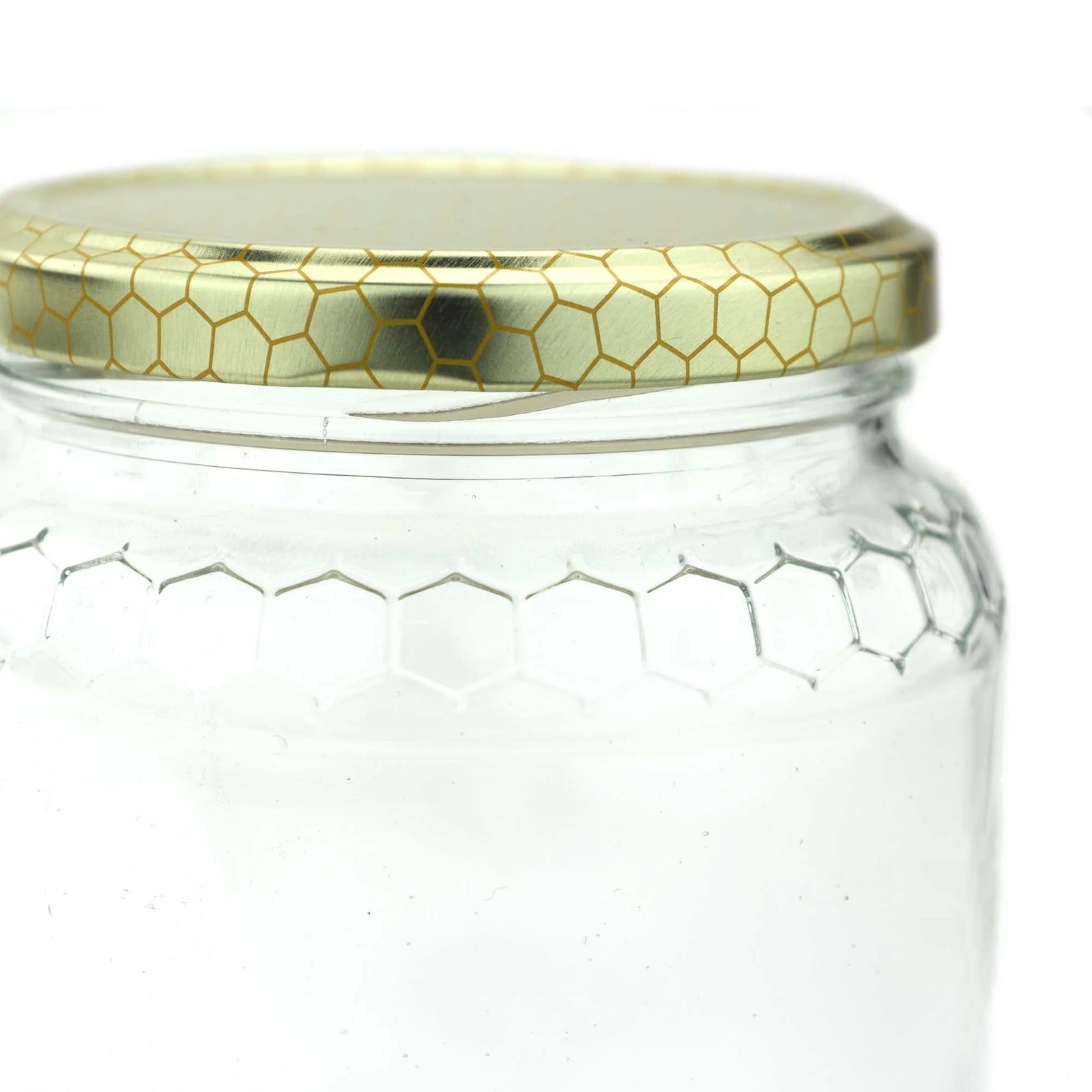 375ml Round Honeycomb Pattern Glass Jars - 24 Pack Bulk Set for Honey, Jam, Spices, Candles & DIY Crafts - Airtight Kitchen & Bathroom Storage Containers