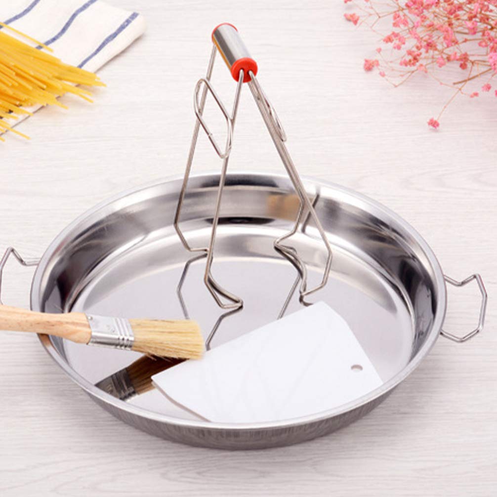 2-Piece Stainless Steel Steaming Tray Set - 28cm Double Handle Cake Pan, Noodle Rack & Rice Plate - Heat-Resistant for Baking, Cooking & Food Prep - Perfect for Asian Cuisine, Party Serving & Restaurant Use