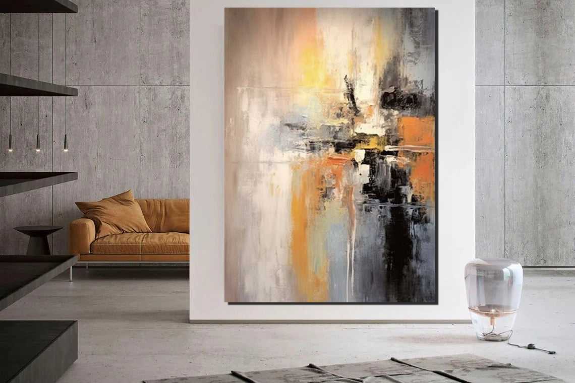 Large Heavy Texture Abstract Acrylic Canvas Painting - Modern Wall Art for Bedroom Decor | Handmade Contemporary Artwork for Living Room & Office Spaces