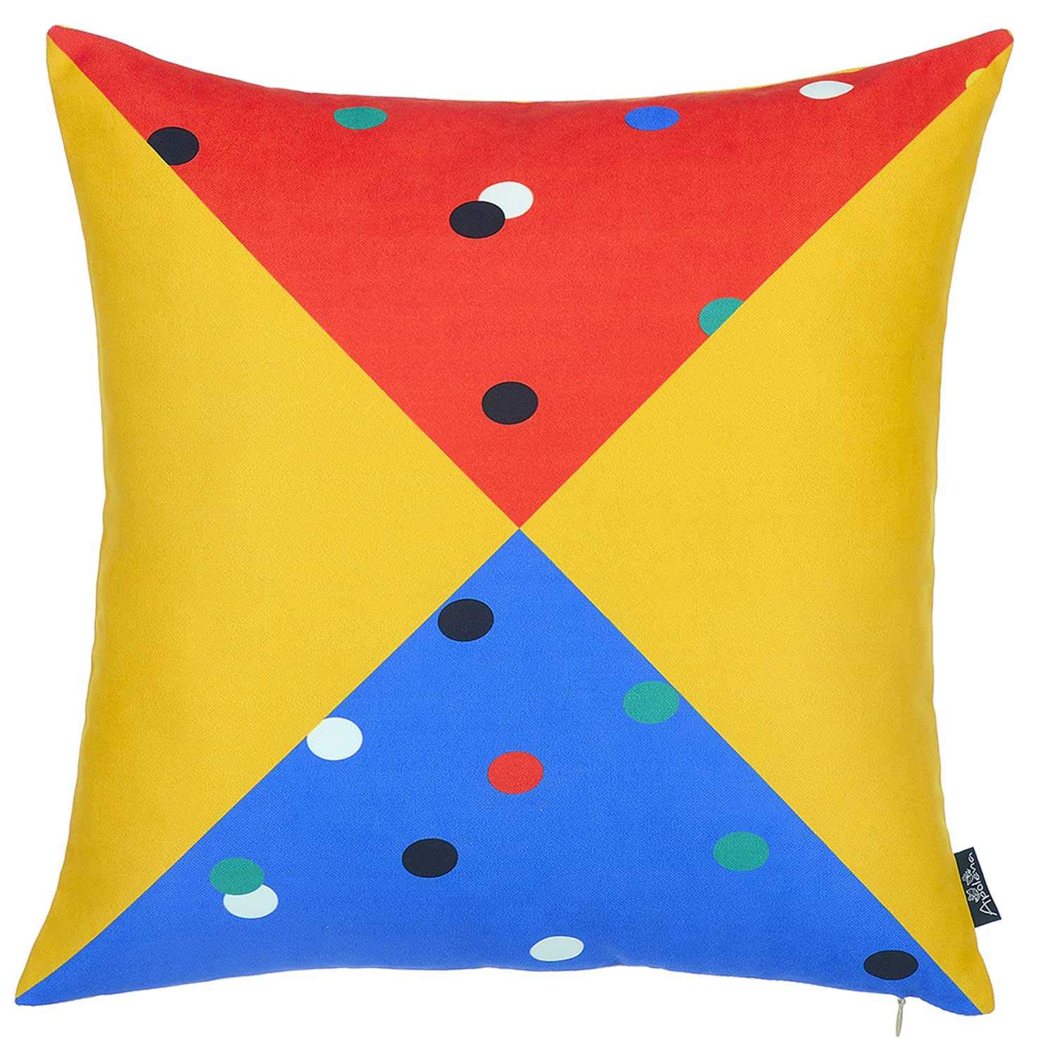 HomeRoots 18x18 Inch Memphis Square Printed Decorative Throw Pillow Cover - Soft Polyester Cushion Case for Sofa, Bed, Living Room & Home Decor