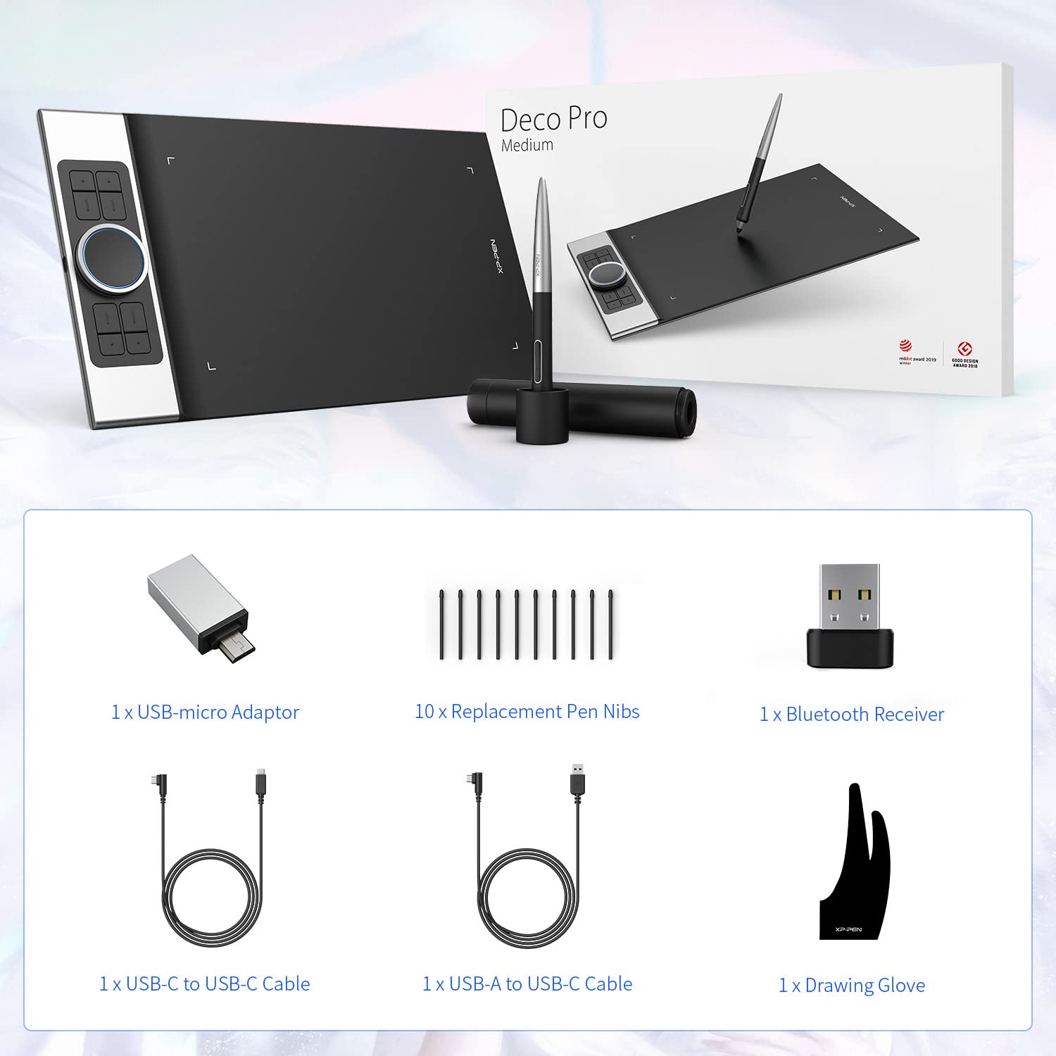 XP-PEN Deco Pro Bluetooth Graphics Tablet - Wireless Drawing Tablet with Stylus for Digital Art, Design, and Online Teaching (Deco Pro MW) | Perfect for Artists, Designers, and Remote Learning Scenarios