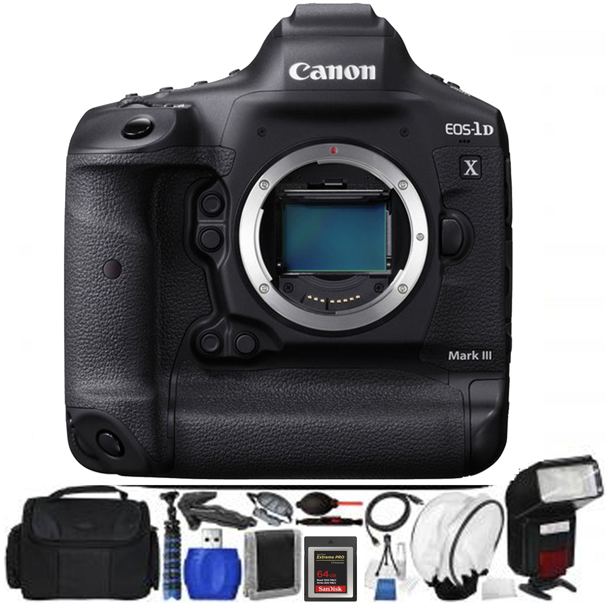 Canon EOS 1D X Mark III Professional DSLR Camera Body - 20.1MP Full Frame, 4K Video, 64GB Memory Card Bundle - Perfect for Sports, Wildlife & Wedding Photography