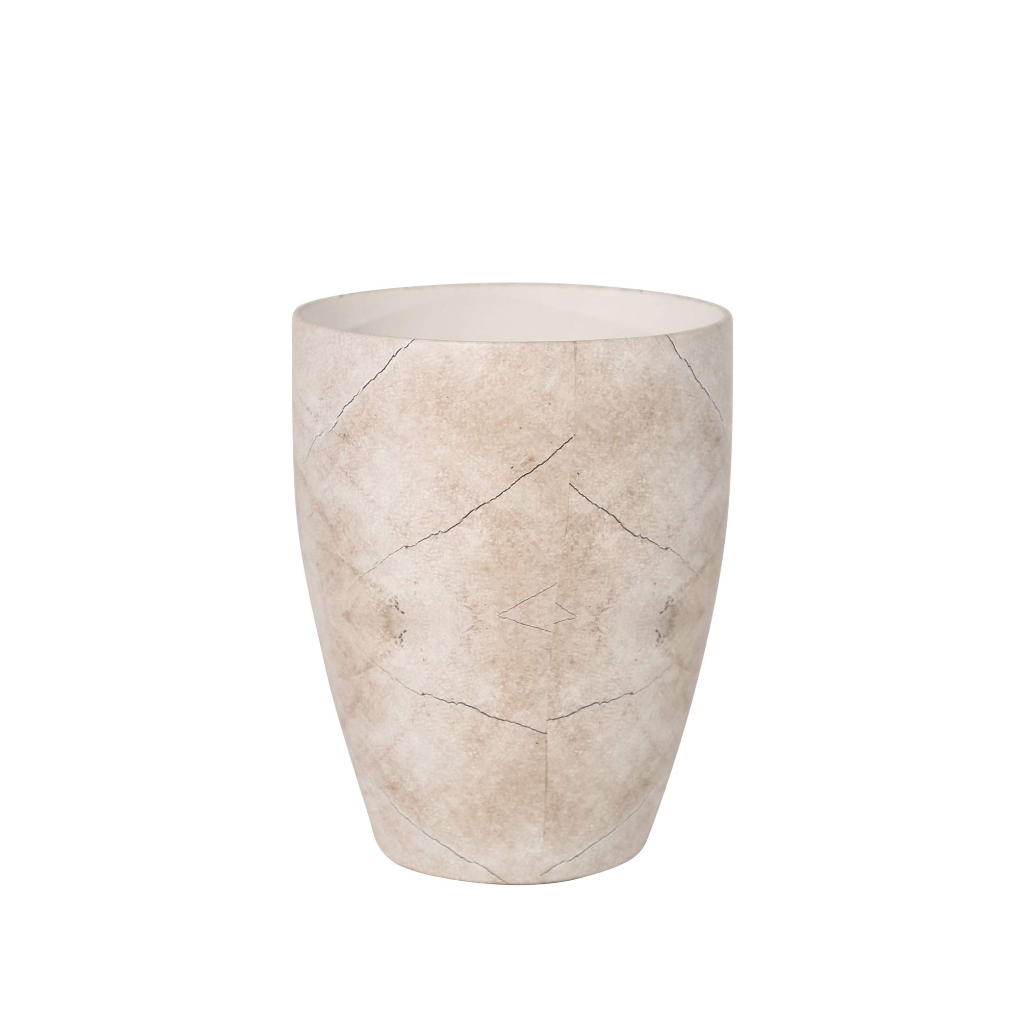 Sagebrook Home 13591-01 Decorative Ceramic Wood Look Vase - Beige/Gray - 9 x 9 x 11.5 Inches - Perfect for Farmhouse, Rustic & Modern Home Decor - Centerpiece for Living Room, Dining Table or Shelf Display