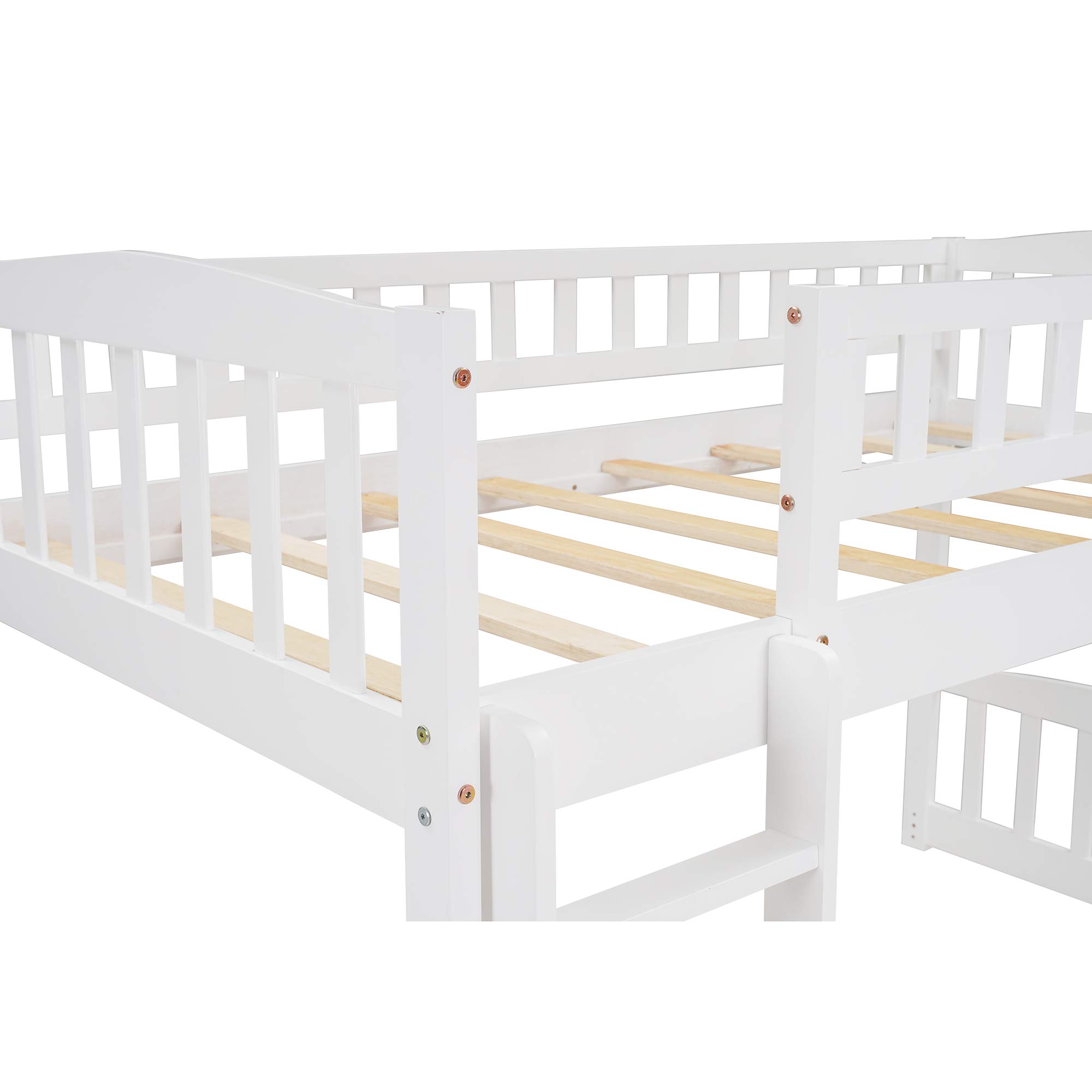 **Space-Saving Twin Loft Bed for Kids & Teens - White Loft Bed Frame with Reversible Slide & Safety Rail Ladder - Perfect for Small Bedrooms, Guest Rooms & Dorm Rooms**