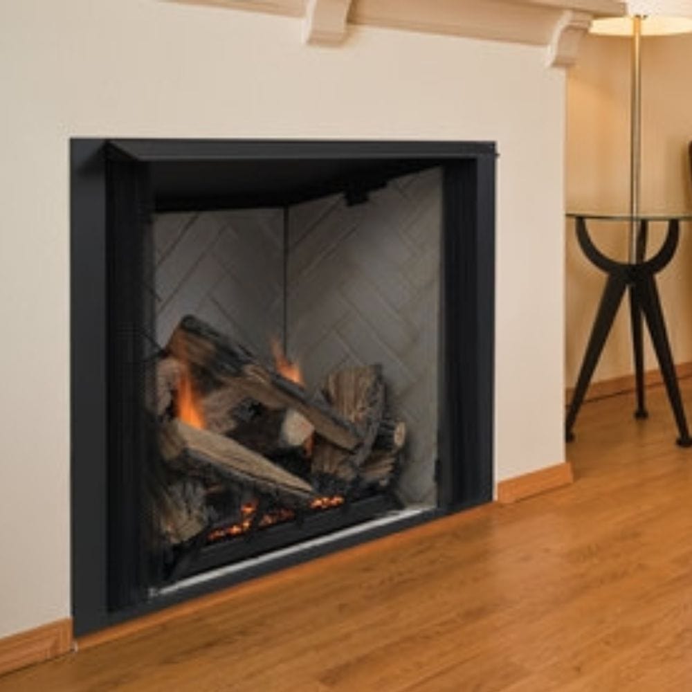Monessen Contemporary Satin Black Fireplace Front for Lo Rider Fireboxes - Perfect for Modern Living Rooms and Cozy Home Decor