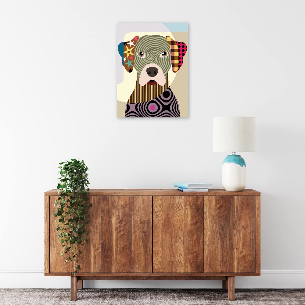 Premium Rhodesian Ridgeback Canvas Wall Art - Hand-Painted Dog Portrait by Artist Lanre Adefioye - 15x20 Inch Ready-to-Hang Home Decor for Living Room, Bedroom, Office & More - Perfect Gift for Dog Lovers & Pet Owners