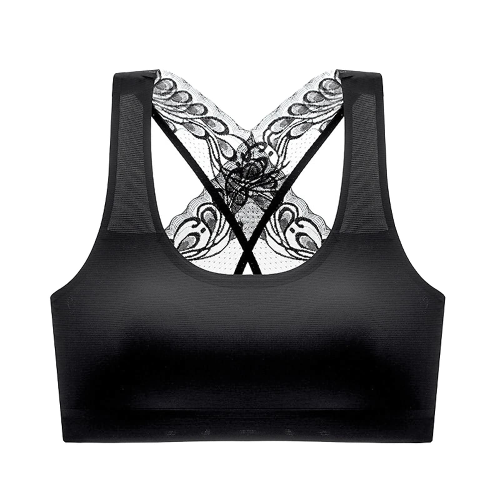 Sexy Plus Size Women's Lingerie Set - Back Lace Cross Bralette No Underwire Comfortable Bras (3-Pack) for Date Night, Boudoir & Everyday Wear