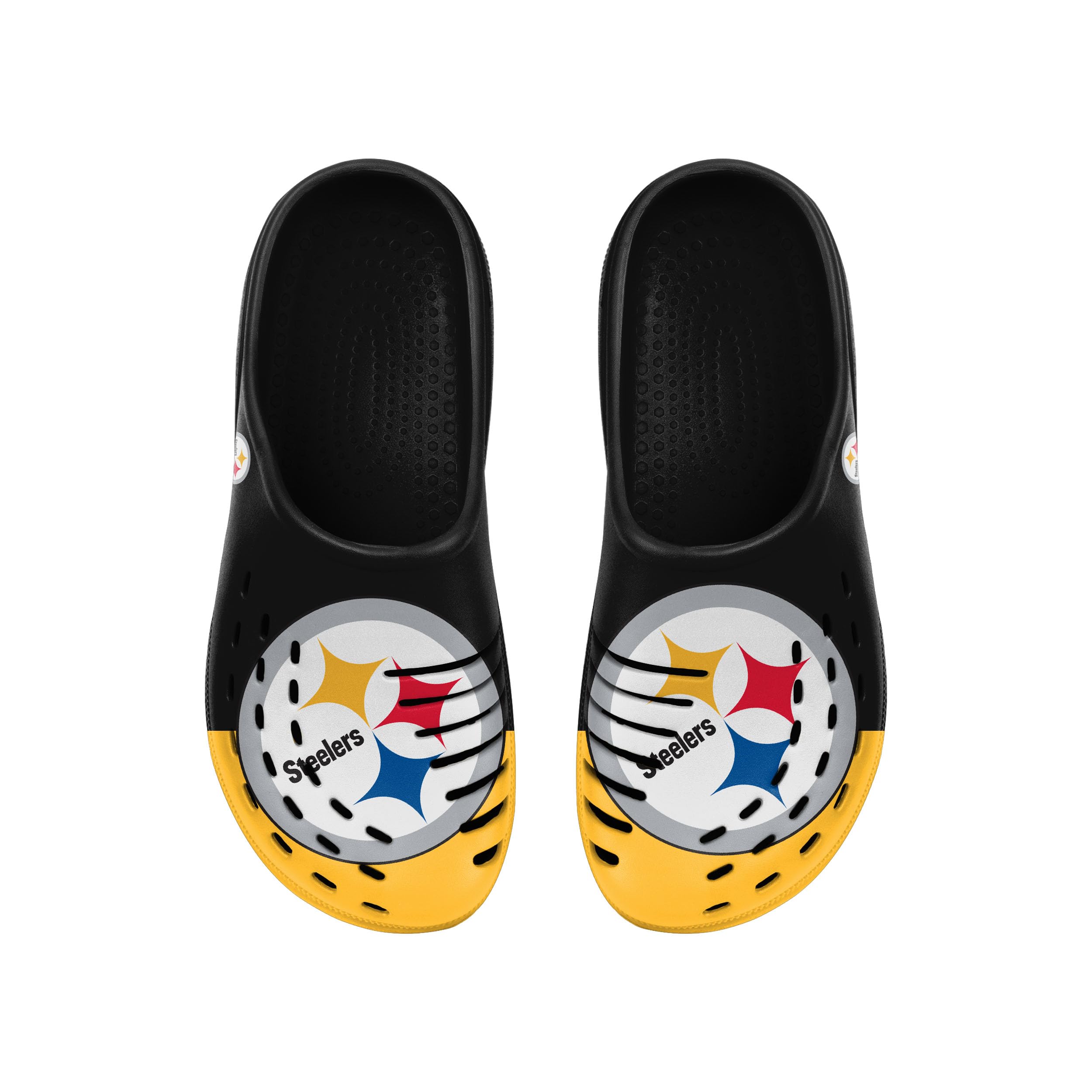 FOCO NFL Men's Big Splash Team Logo Solid Clogs - Comfortable Waterproof Slip-On Shoes for Beach, Pool, and Outdoor Activities