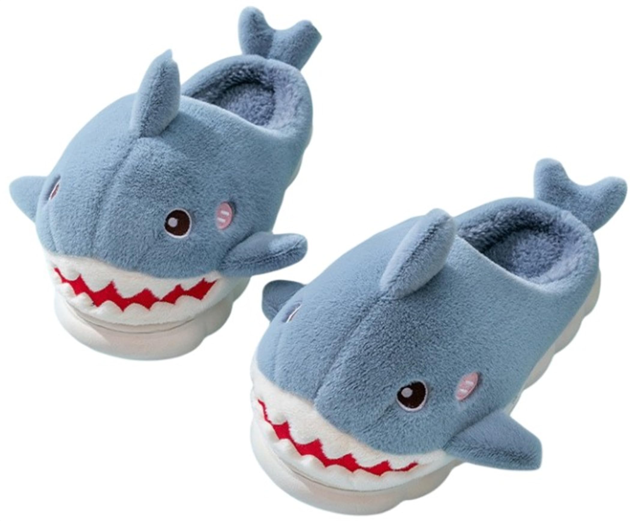 Cute Shark Slippers for Women - Warm Plush Animal House Slippers for Winter - Cozy Home Indoor & Outdoor Wear