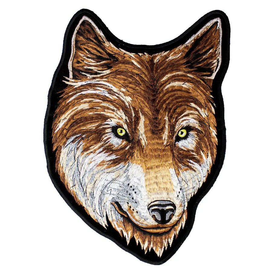 BOL Open Road Wolf Patch - Premium Embroidered Iron-On Patch for Jackets, Bags & Hats - Perfect for Bikers, Outdoor Enthusiasts & Fashion DIY Projects