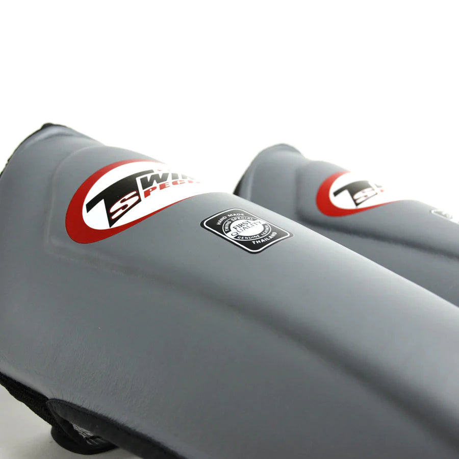 Twins SGL10 Double Padded Leather Shin Guards for Soccer, MMA & Martial Arts - Premium Protection for Training & Competition