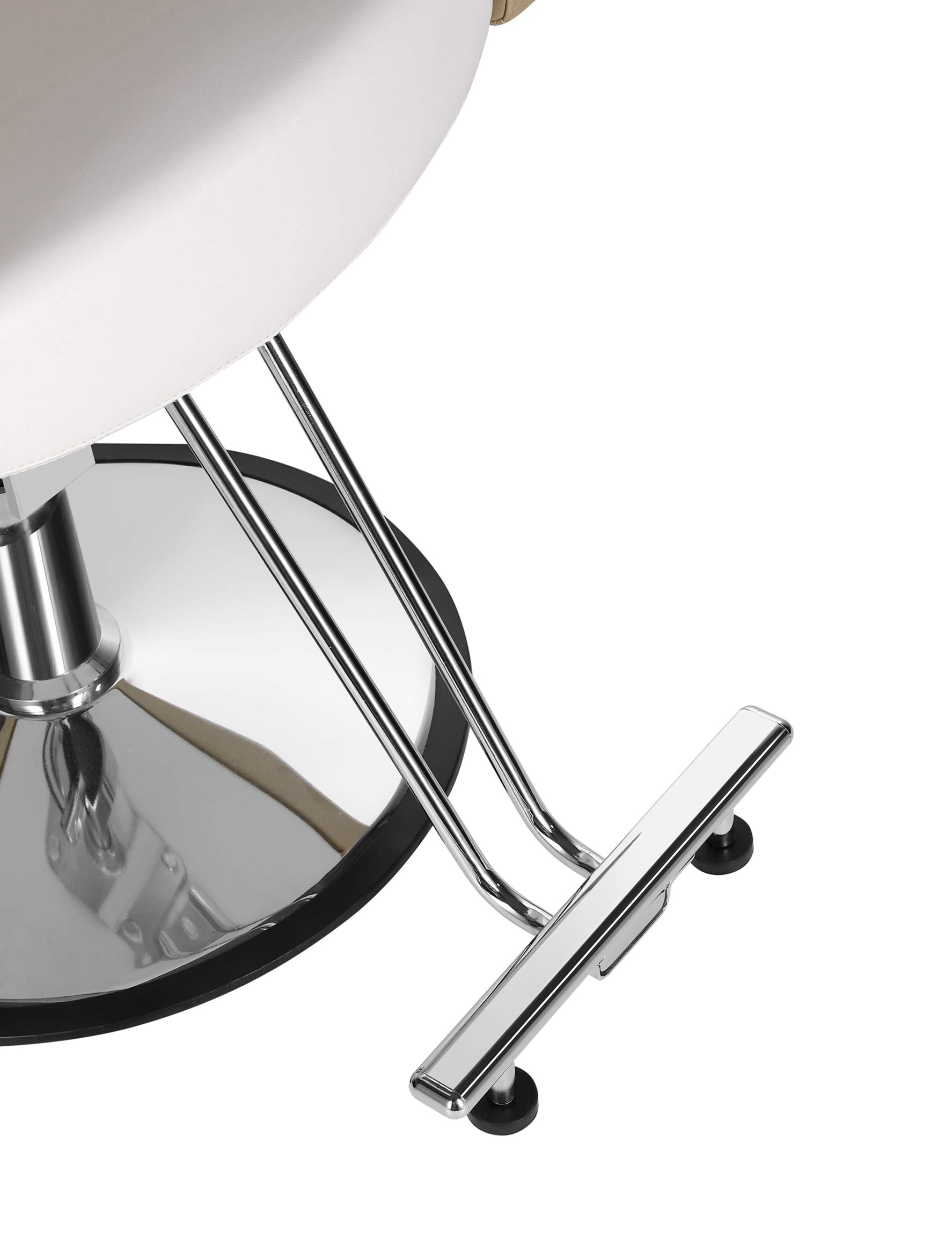 Stylish White and Gold Salon Barber Chair for Hair Styling - Perfect for Home Salons, Barbershops & Professional Styling Studios
