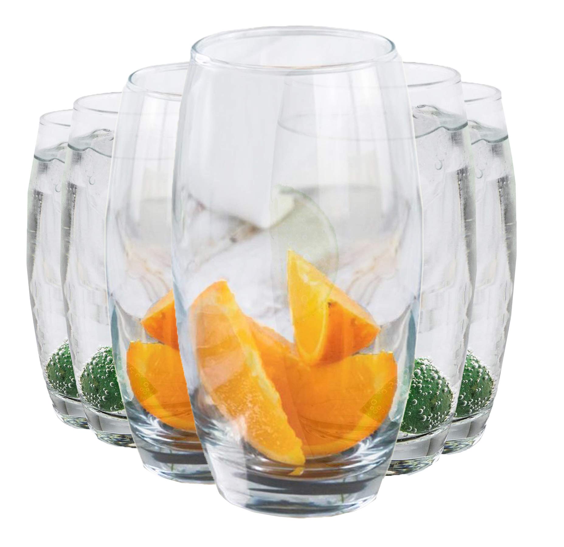 Premium 510ml Highball Glasses Set of 6 - Durable EDGE 99 Drinking Tumblers for Cocktails, Iced Coffee & Everyday Use - Dishwasher Safe Barware for Home & Restaurant