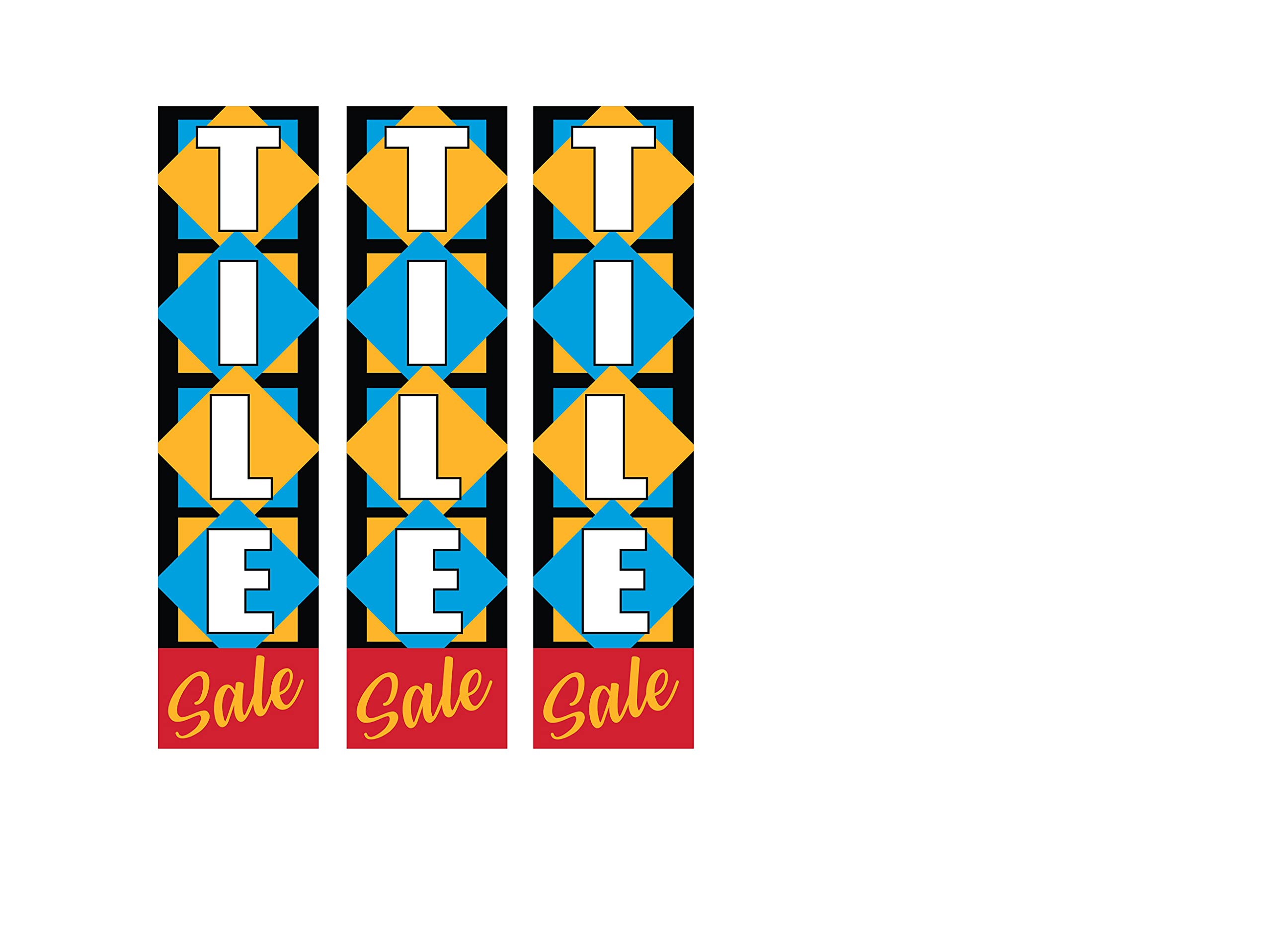 3-Piece Tile Sale Advertising Rectangle Boomer Feather Flags Kit with Poles & Ground Spikes - Perfect for Retail Stores, Car Dealerships & Outdoor Events