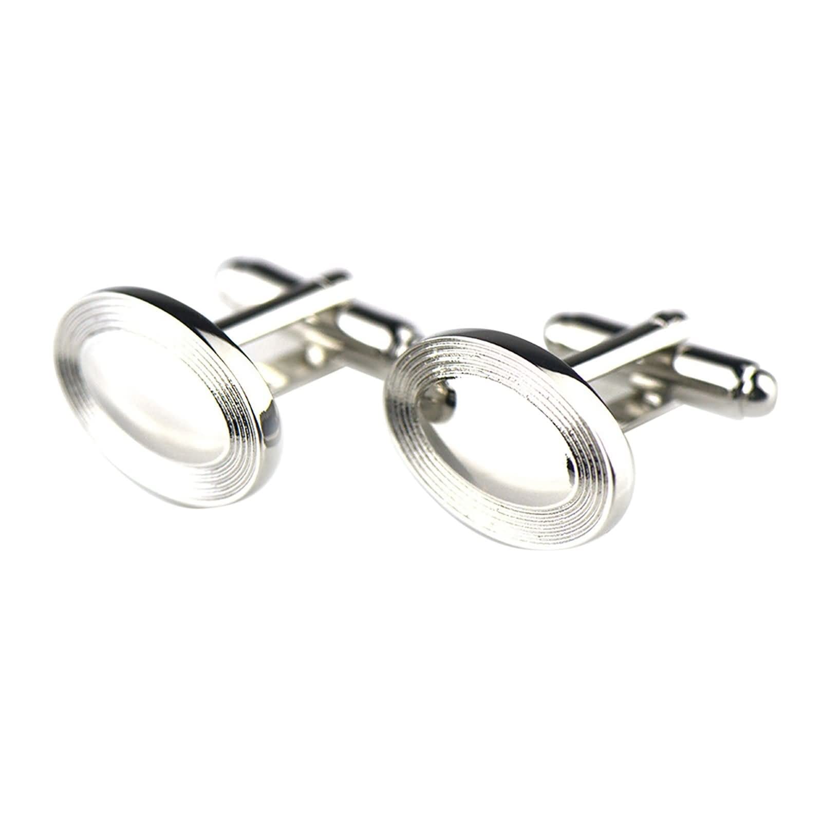 Elegant Silver & Copper Cufflinks for Men - Rectangle, Square & Oval Dress Shirt Accessories | Perfect Valentine's Day Gift for Him | Formal Events, Weddings & Business Occasions