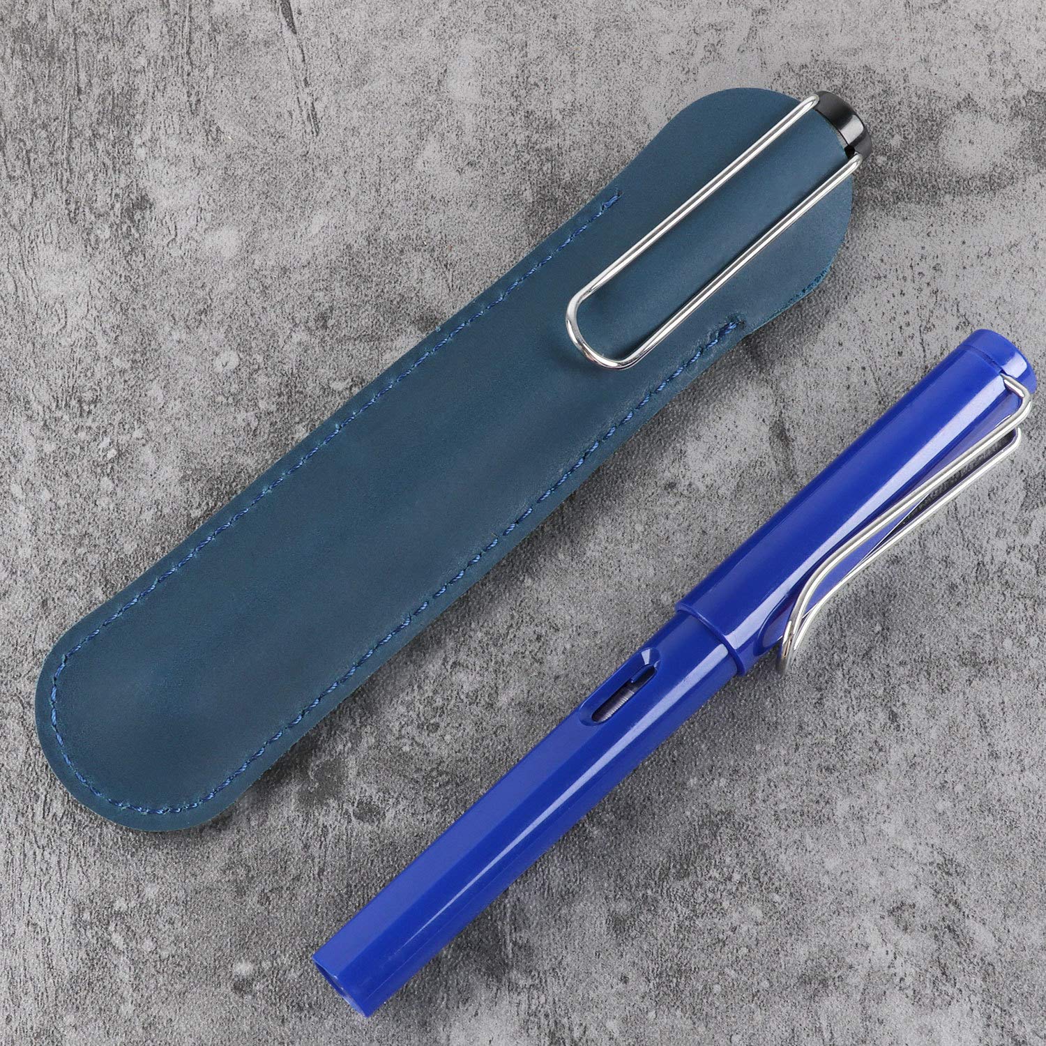 Leather Pen Case for Fountain Pens - Compact Protective Sleeve (15cm) for Office & Travel