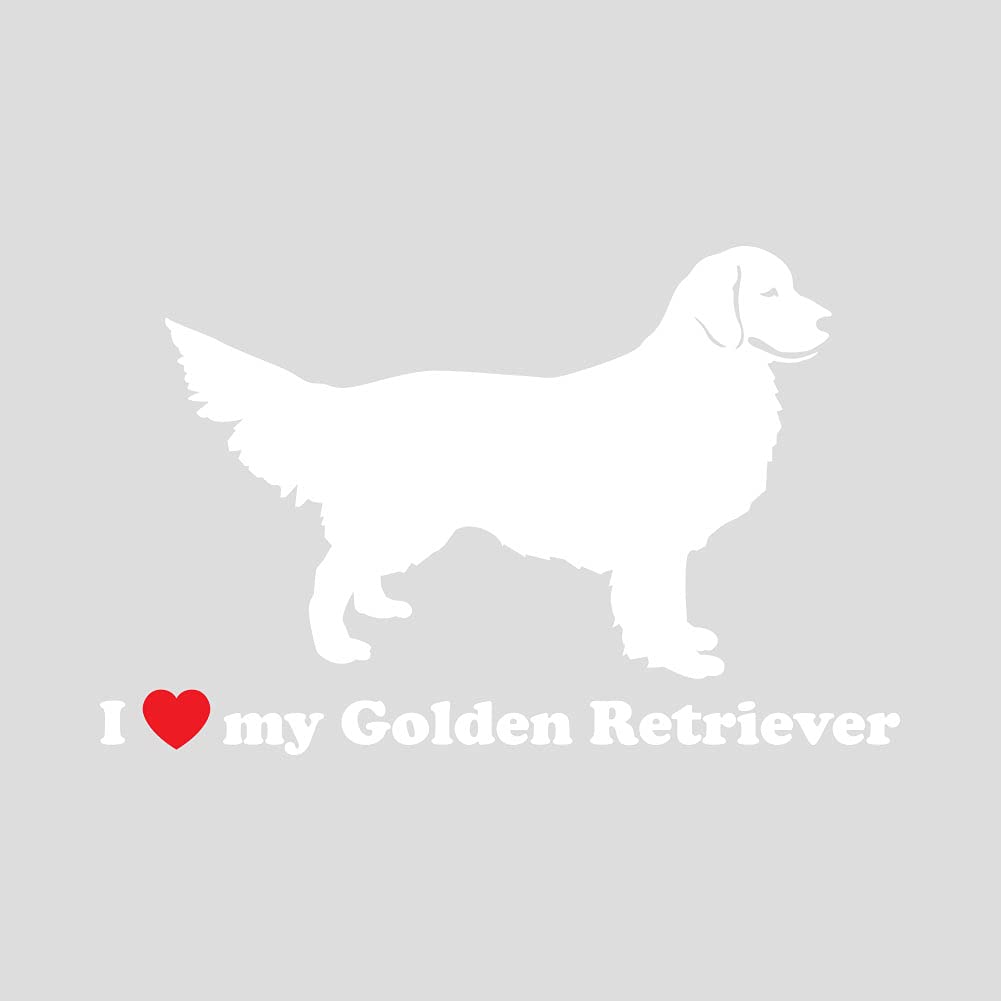 I Love My Golden Retriever Car Decal - Waterproof Vinyl Sticker for Car Window, Laptop, Phone - Perfect for Pet Lovers & Dog Owners
