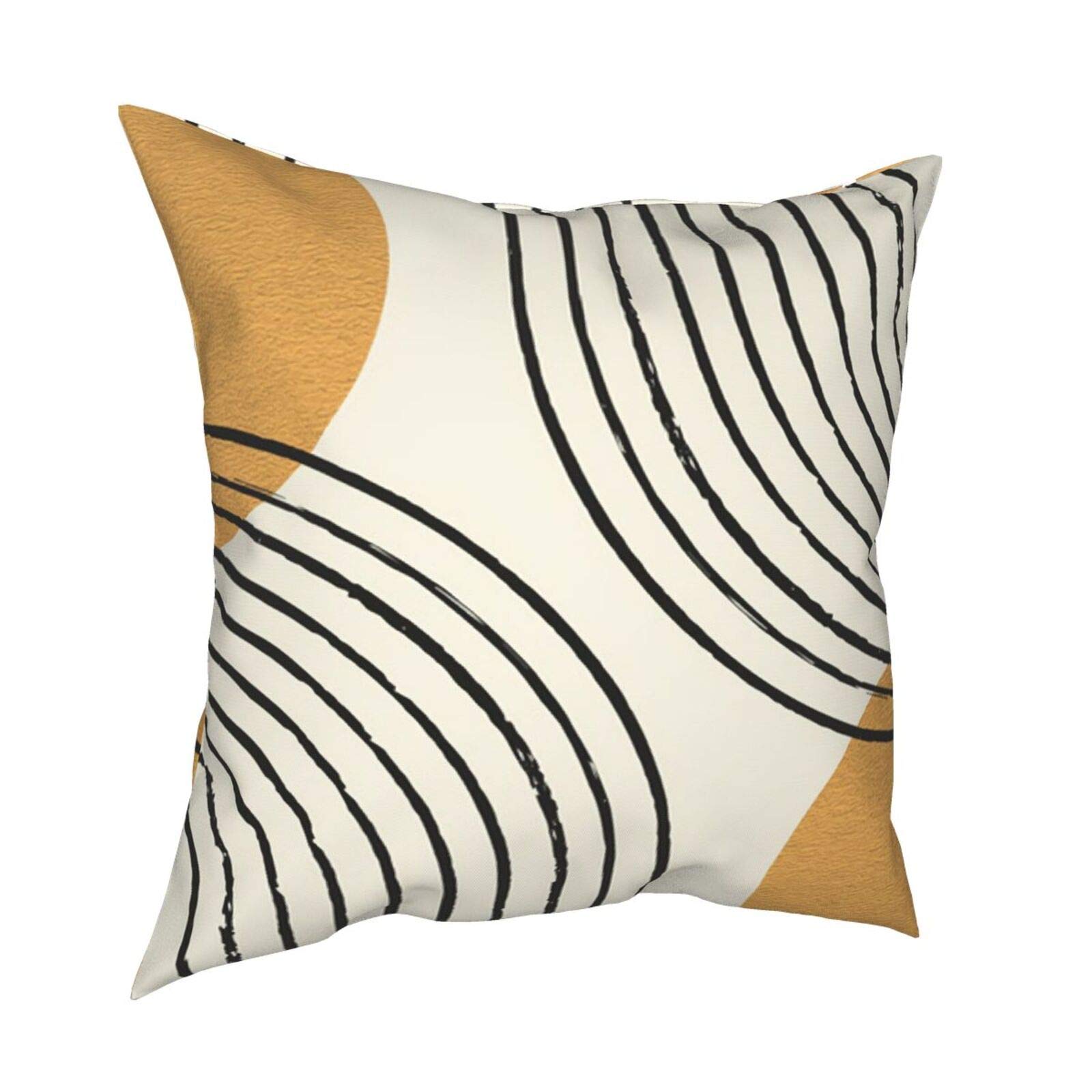 Modern Sun-Arch Throw Pillow Covers 18x18 Inch - Double Gold Square Cushion Covers for Sofa, Bed & Home Decor - Soft Decorative Pillow Protectors for Living Room, Bedroom & Dorm
