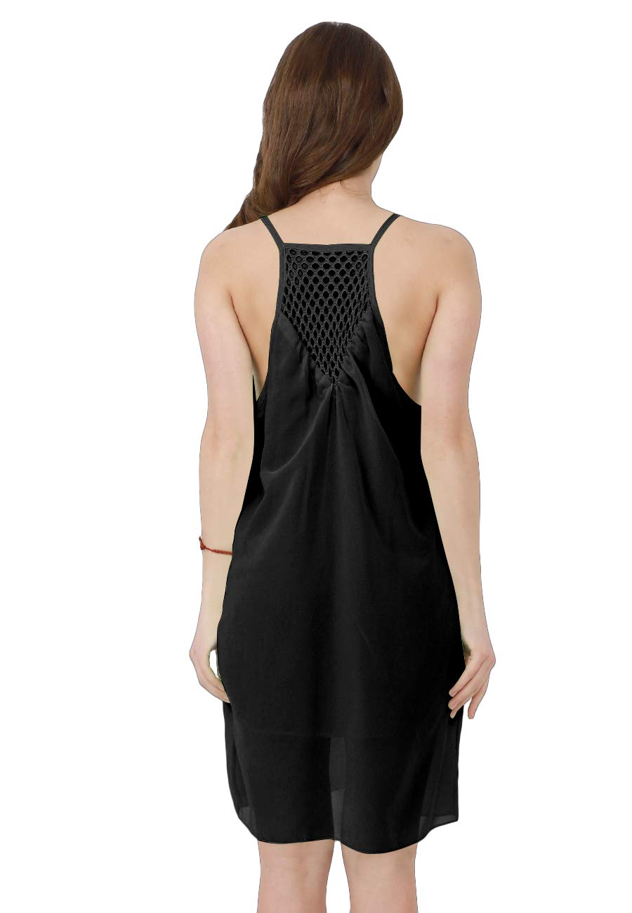 OMZIN Women's Summer Halter Sundress - Sleeveless Spaghetti Strap Chiffon Loose Swing Dress for Beach, Vacation & Casual Wear