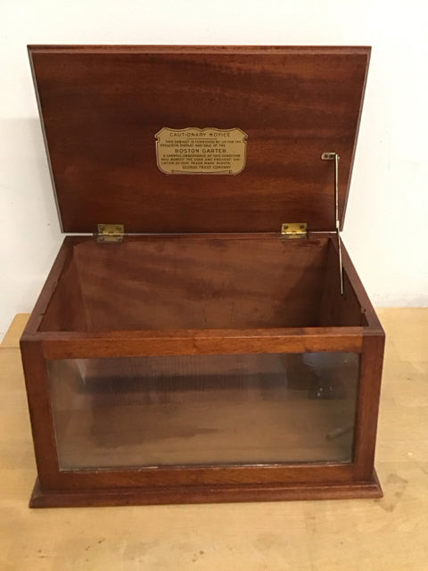 Vintage 14 x 7.5 Inch Boston Garter Box - Antique Jewelry Storage, Wedding Ring Keepsake, Heirloom Display Case for Special Occasions